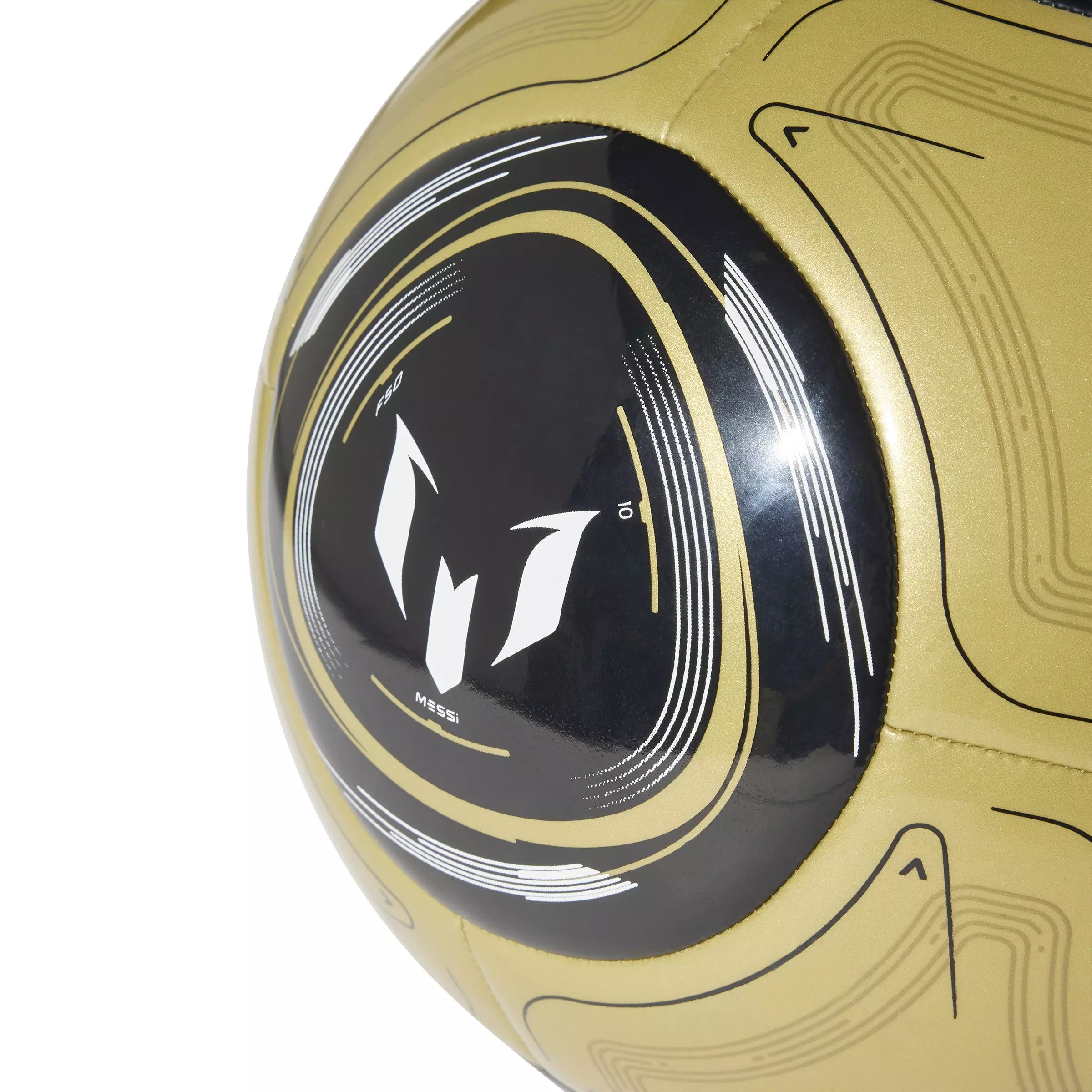 adidas Messi Club Soccer Ball - Black/Gold - BLACK/GOLD