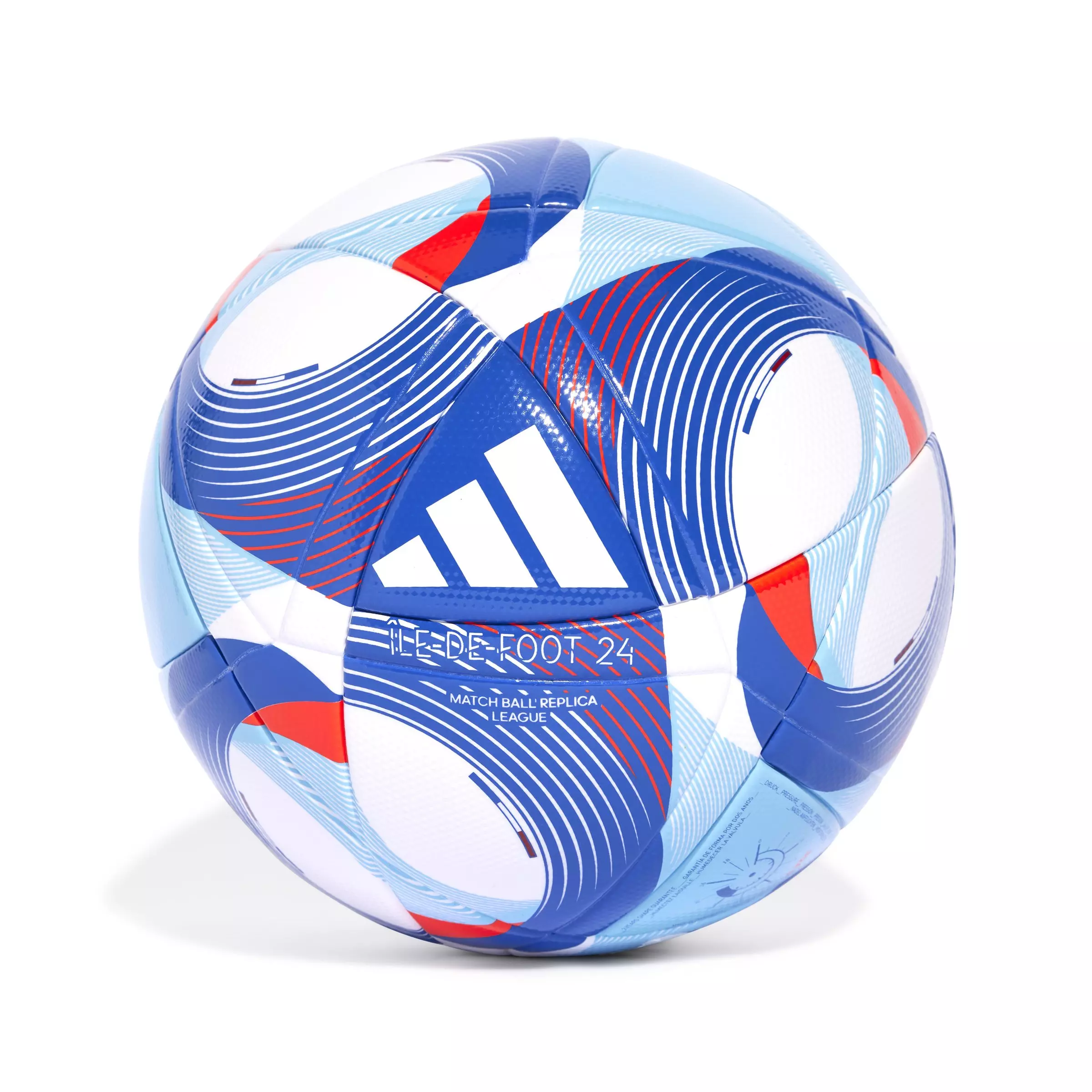 adidas Olympics Île-De-Foot 24 League Soccer Ball - WHITE/RED/BLUE