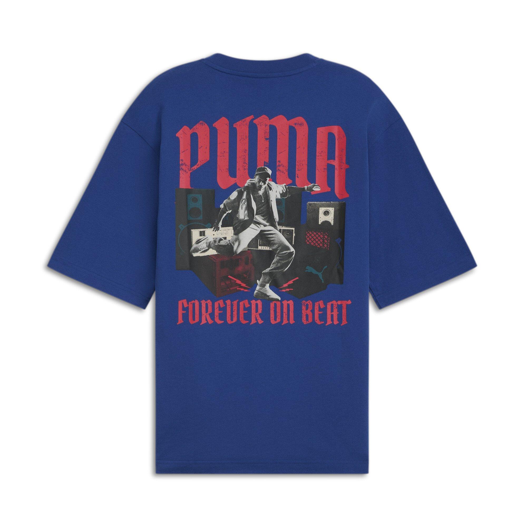 PUMA Men's Play Paris Graphic Tee - BLUE