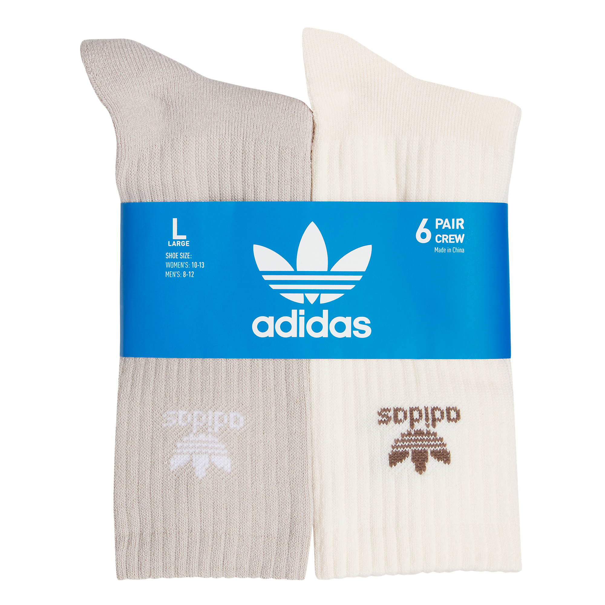 adidas Men's Trefoil Crew Socks-6PK