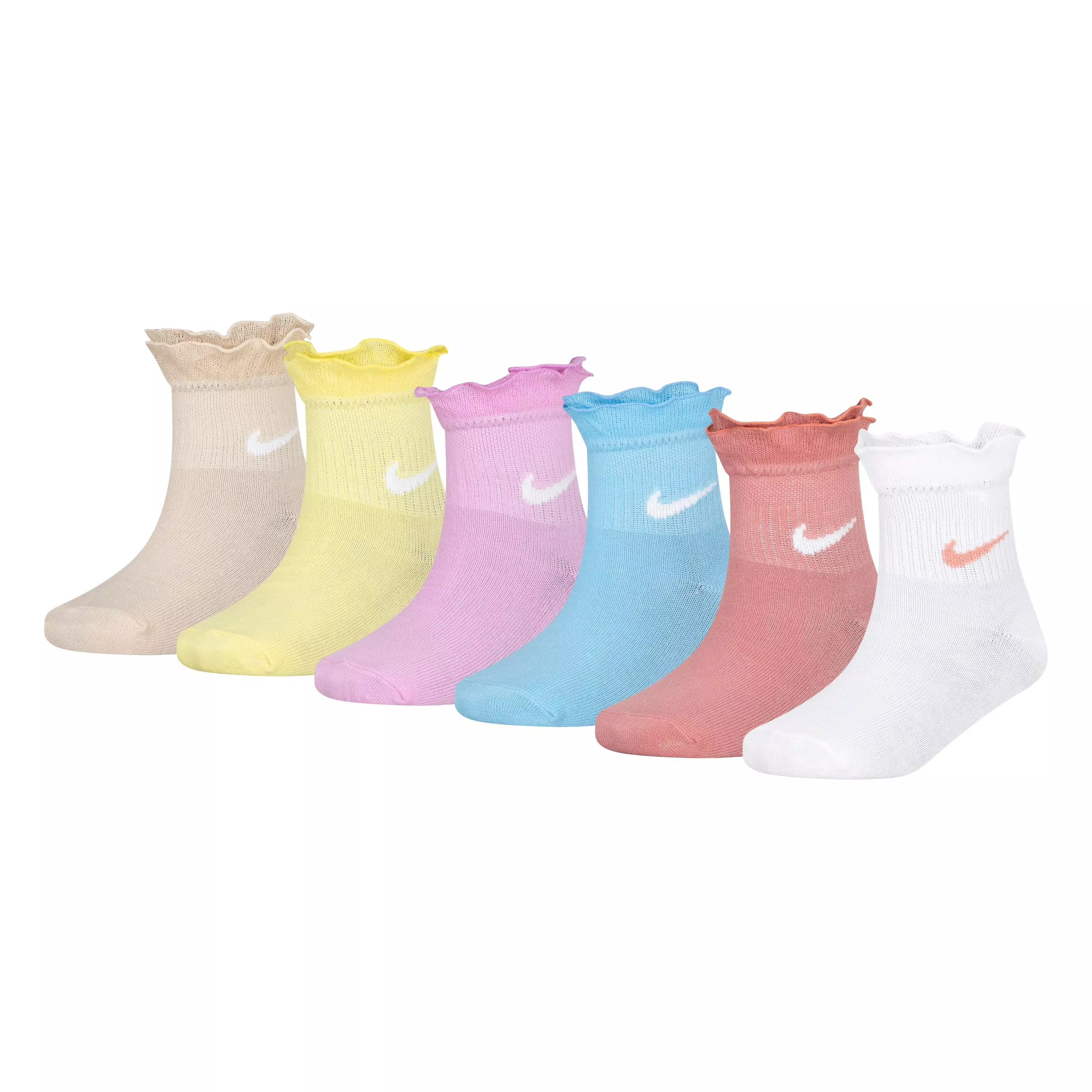 Nike Big Girls' 6-Pack Ruffled Quarter Length Socks - Hibbett