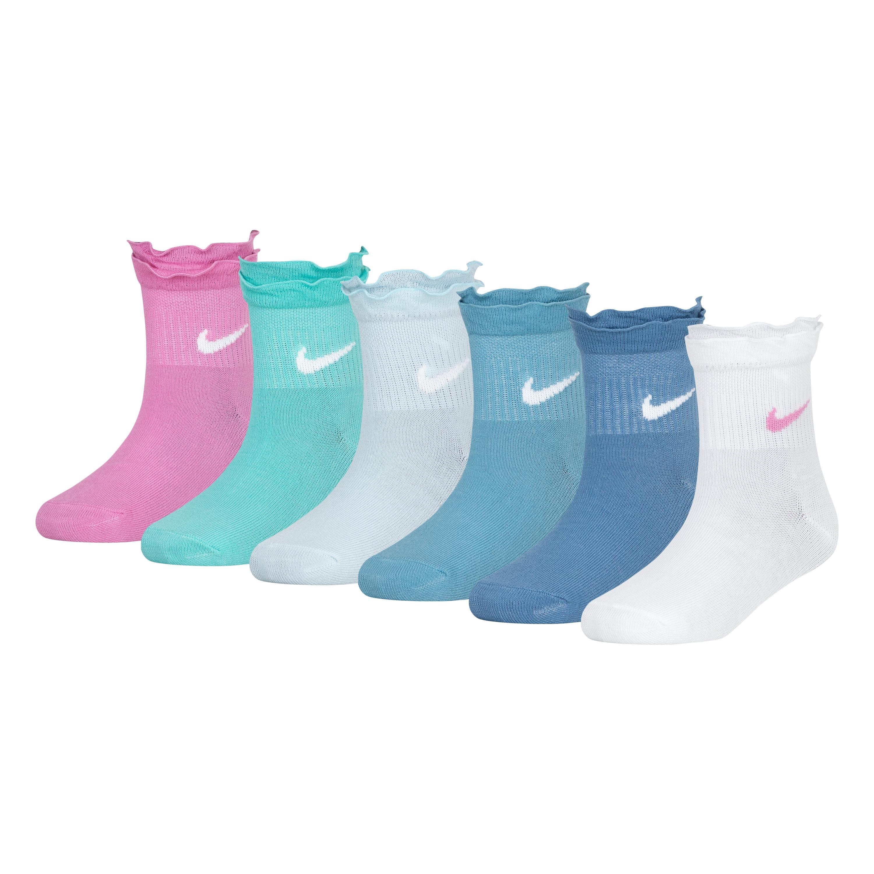 Nike Big Girls' 6-Pack Ruffled Ankle Length Socks