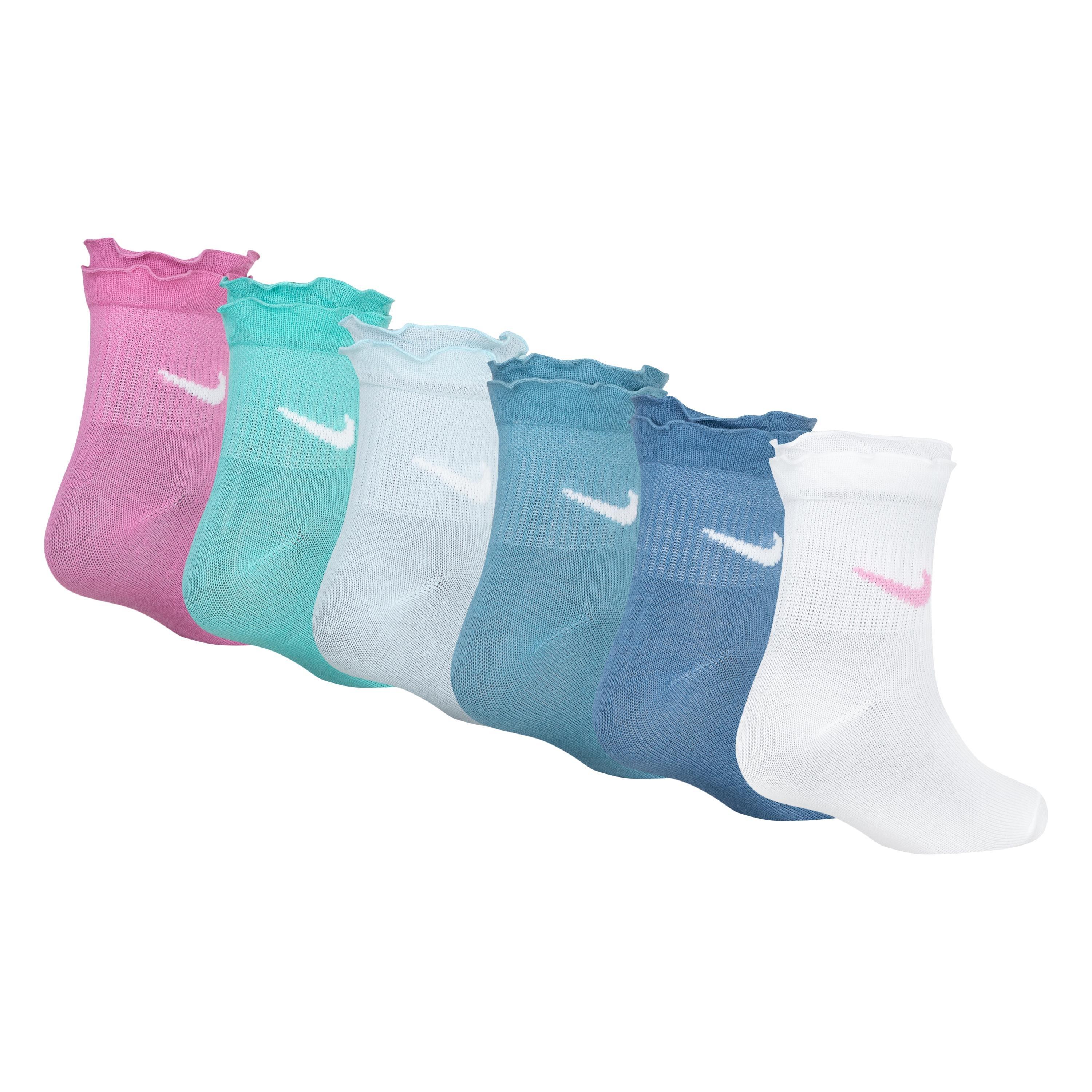 Nike Big Girls' 6-Pack Ruffled Quarter Length Socks