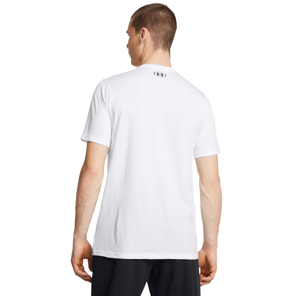 Under Armour Men's Project Rock Payoff Tee - WHITE/BLACK Thumbnail View 2