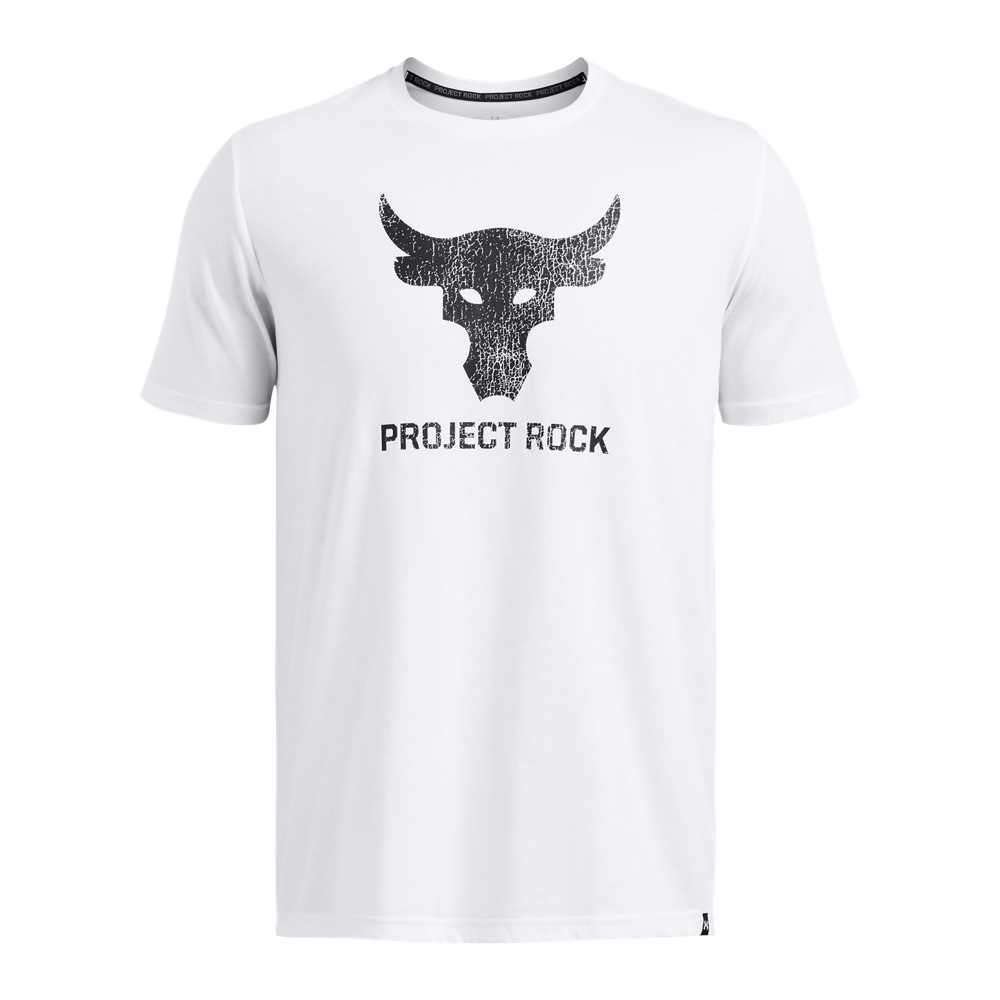 Under Armour Men's Project Rock Payoff Tee - White - WHITE/BLACK Thumbnail View 3