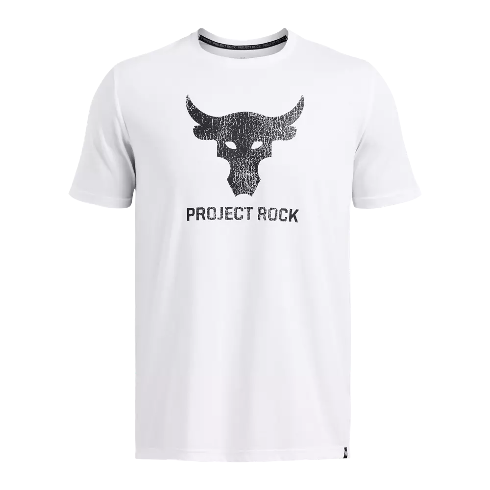 Under Armour Men's Project Rock Payoff Tee - WHITE/BLACK
