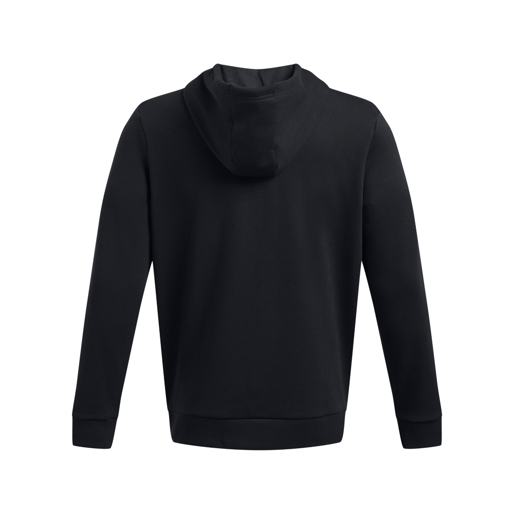 Under Armour Men's Project Rock Rival Fleece Pullover Hoodie - BLACK Thumbnail View 5