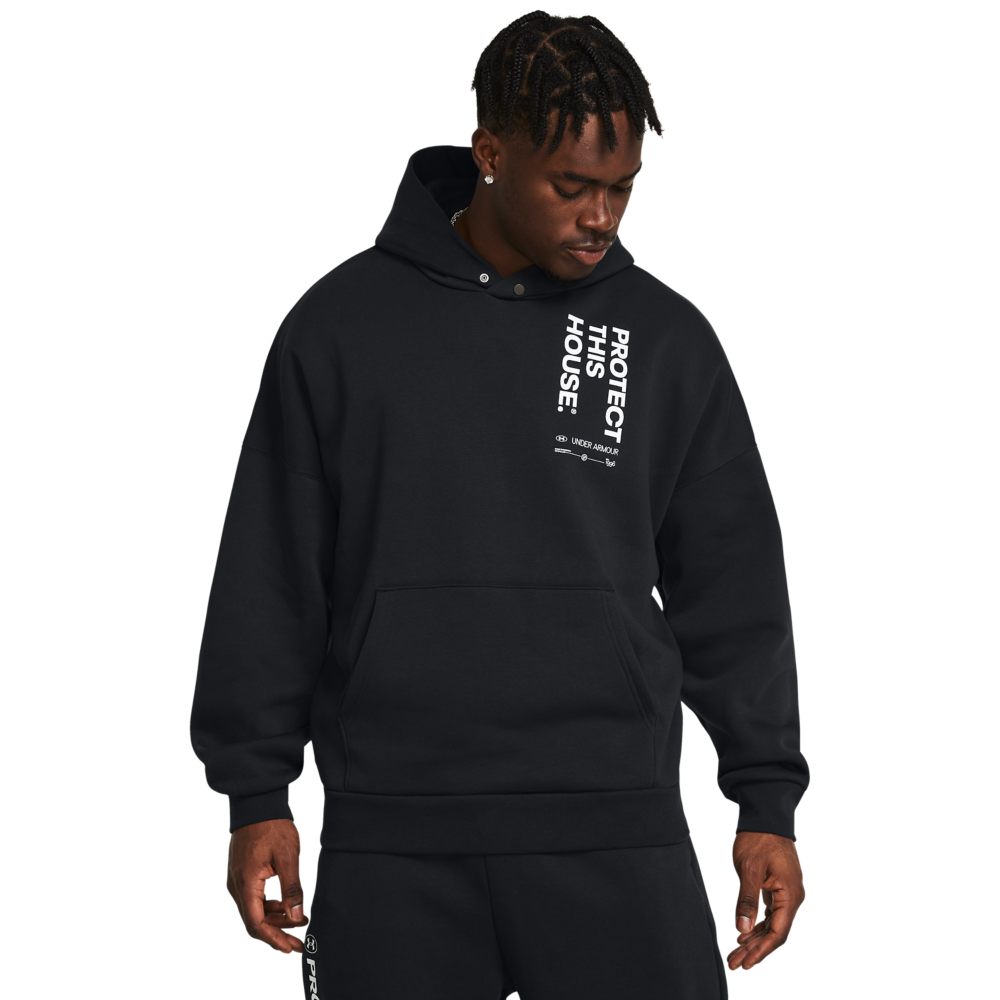 Under Armour Men's Icon Fleece Pullover Hoodie - BLACK Thumbnail View 1