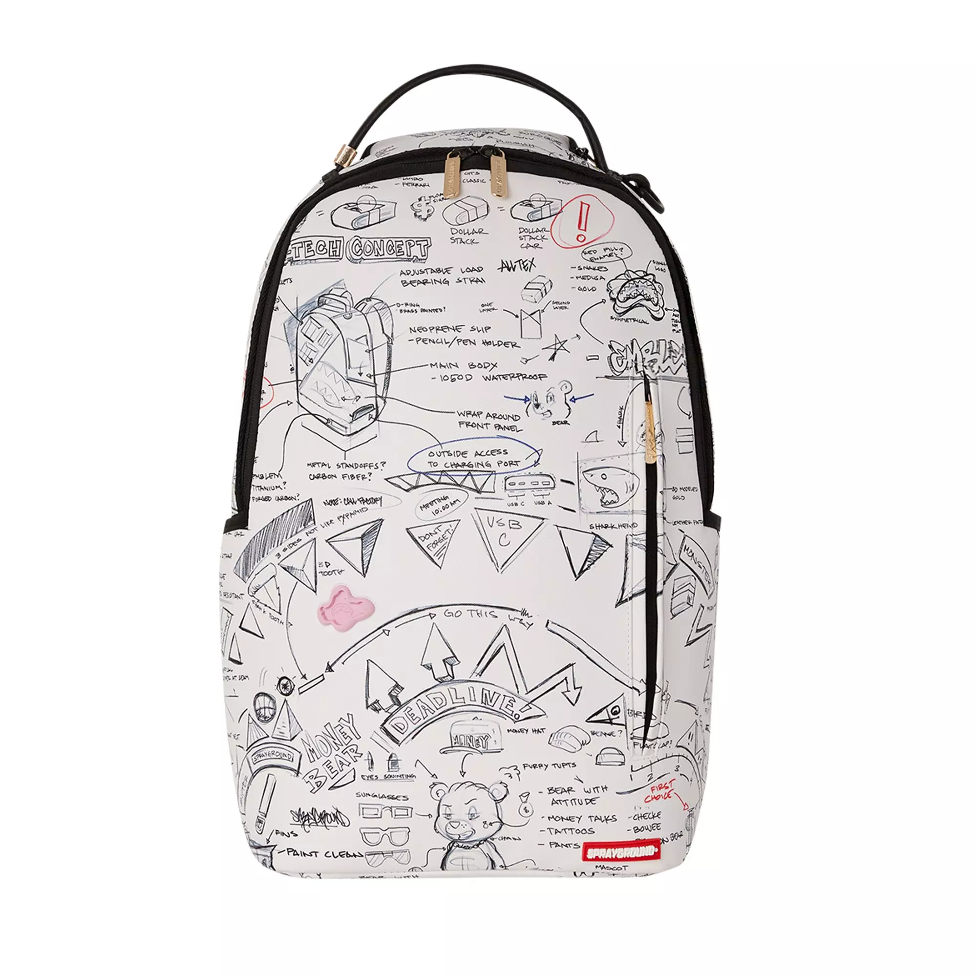 Sprayground Doodle Backpack - WHITE