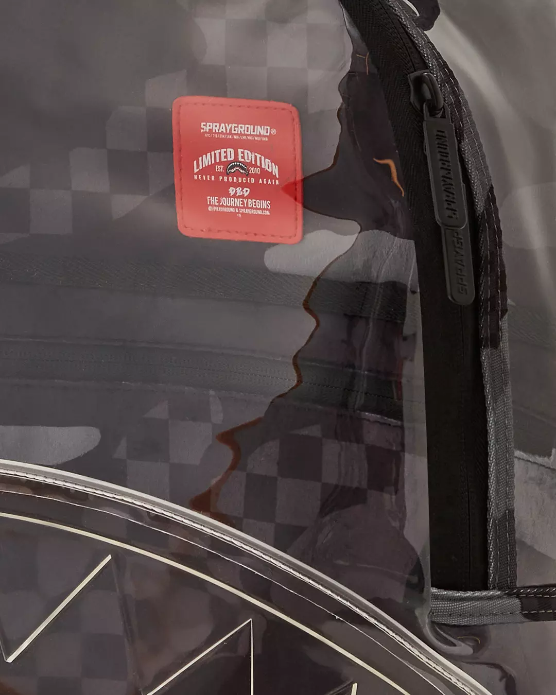 CLEAR GREY CHECK CLR BACKPACK