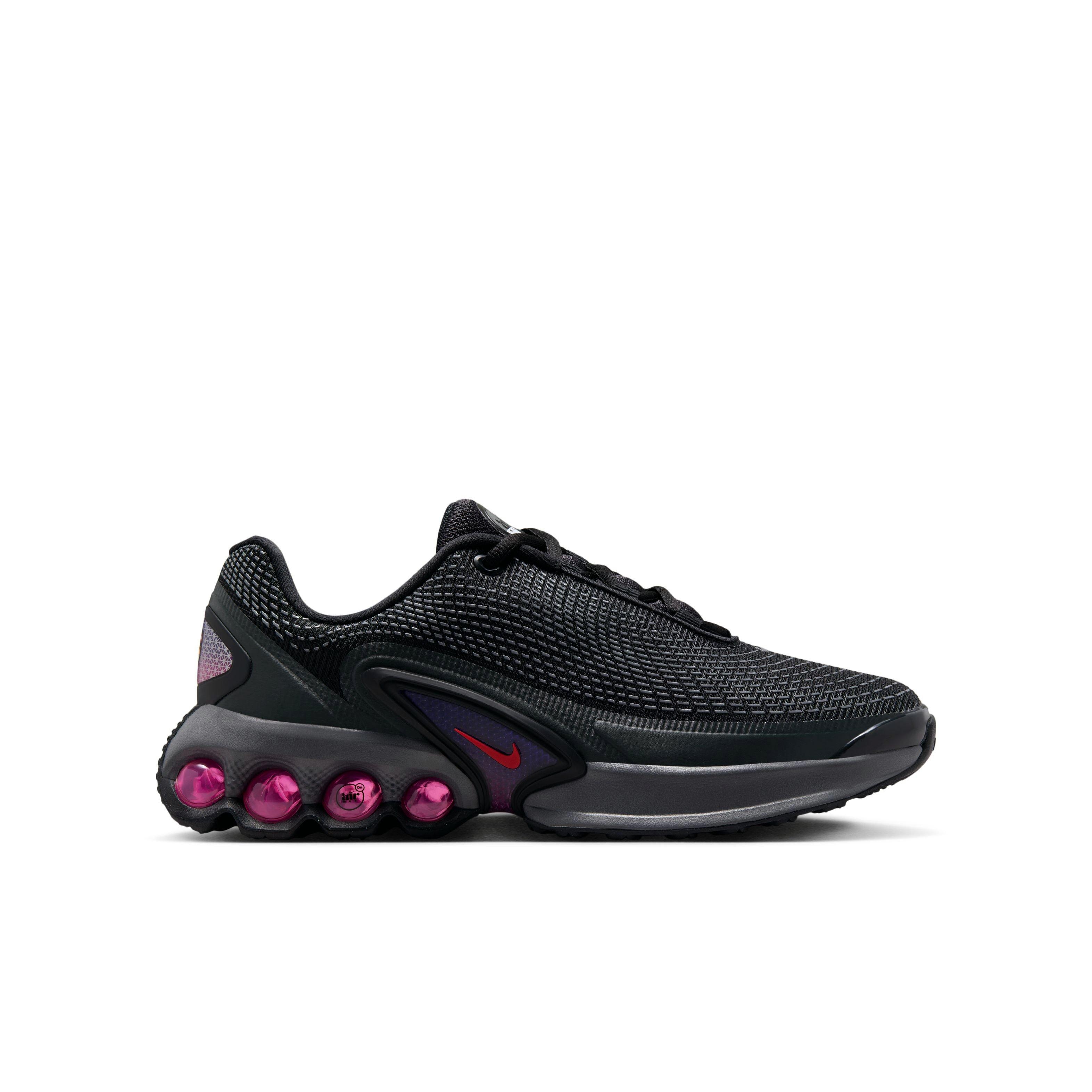 Nike Air Max Dn All Night Grade School Kids' Shoe - BLACK/CRIMSON/SMOKE GREY