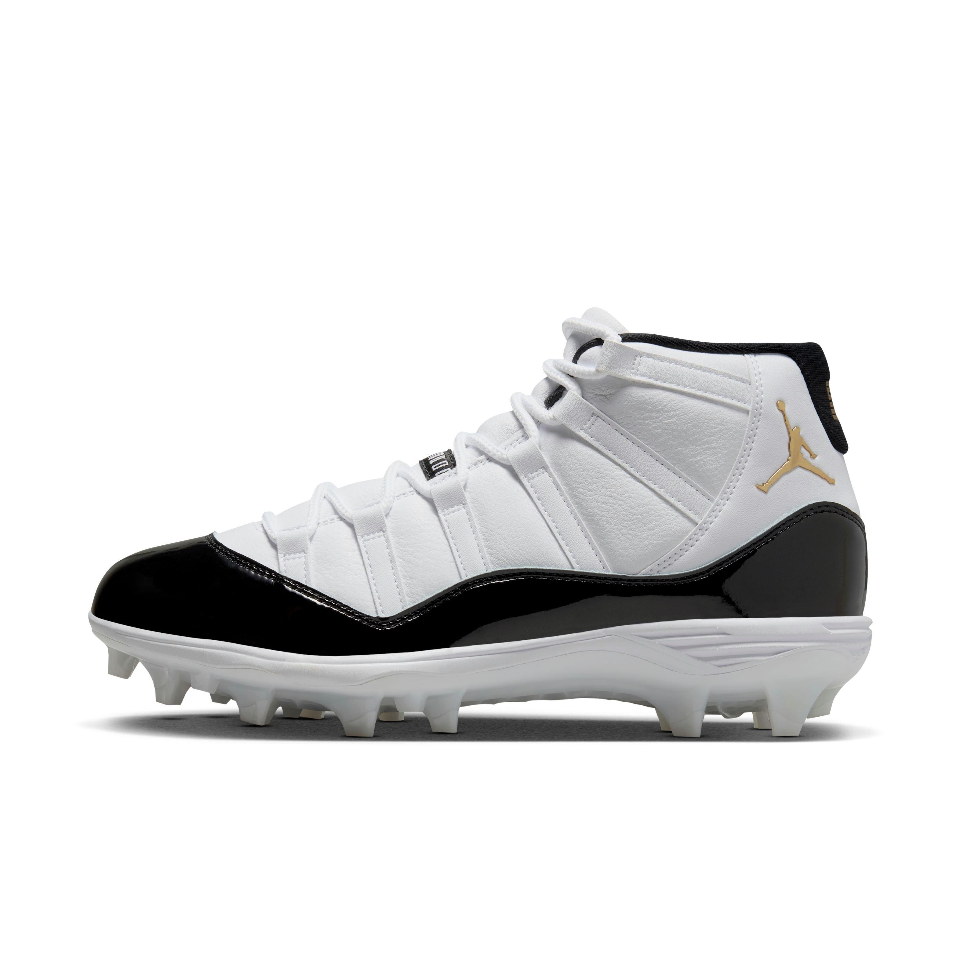 Jordan 11 football cleats clearance on feet