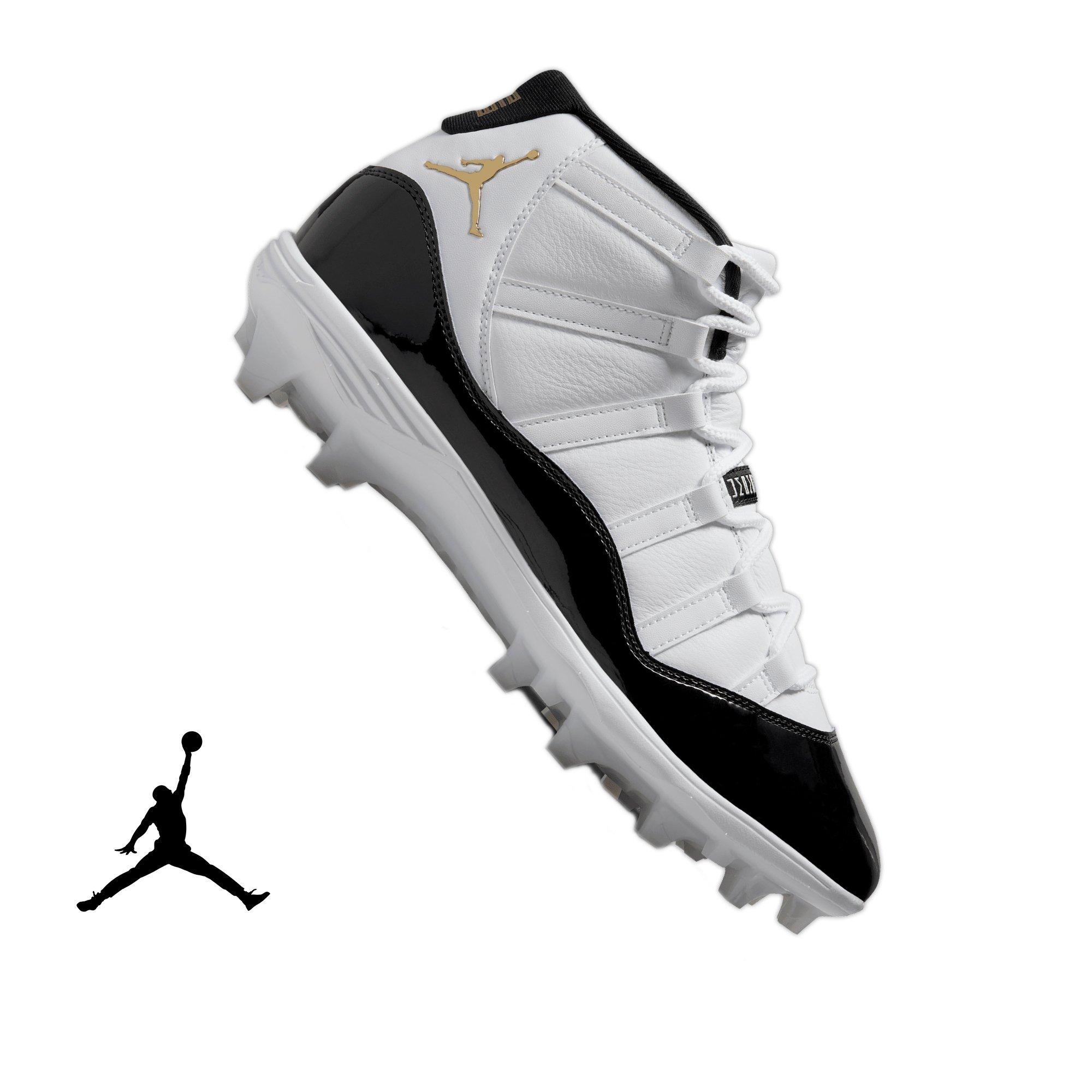 White jordan hot sale 11 cleats