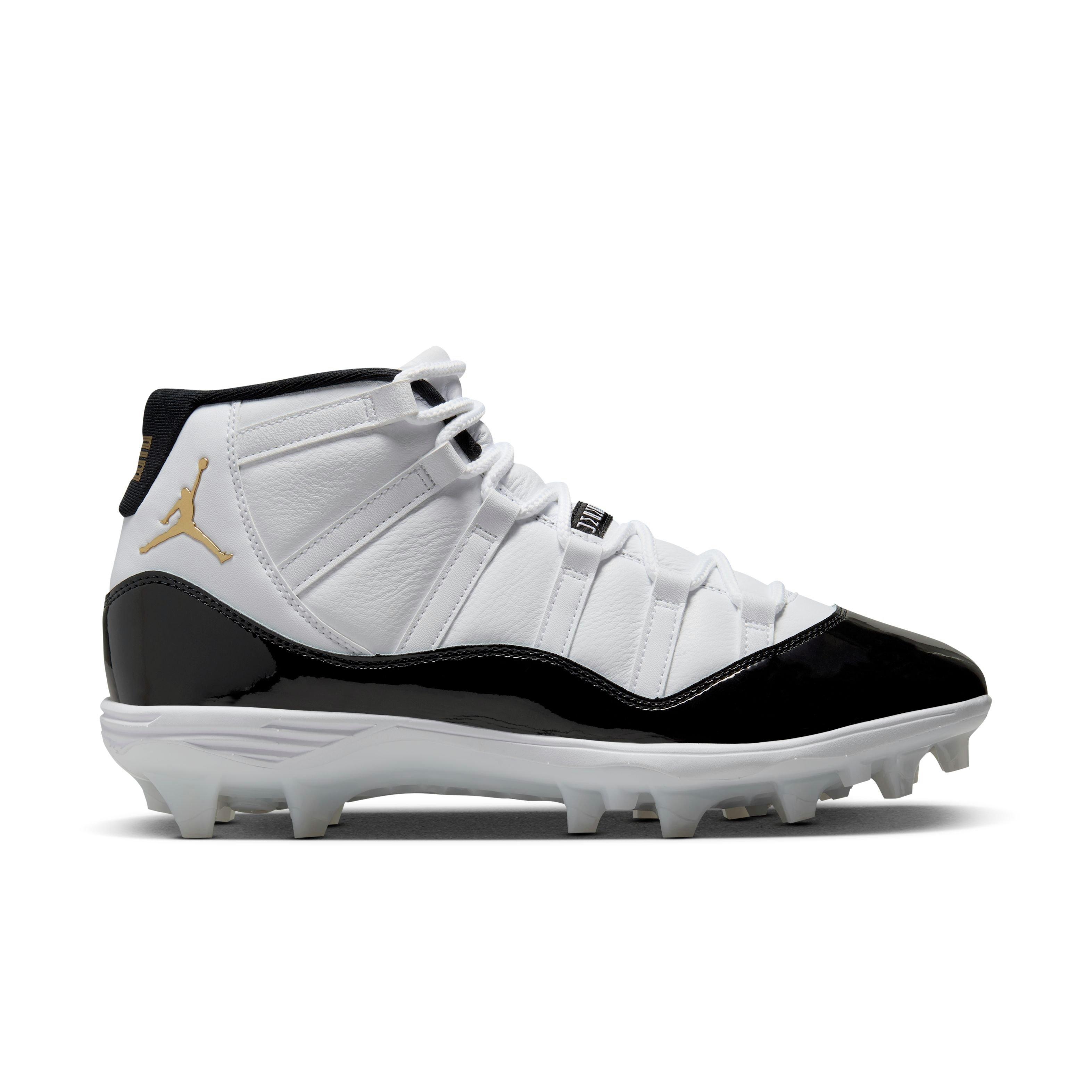 Jordan 11 Mid TD White Metallic Gold Black Men s Football Cleat