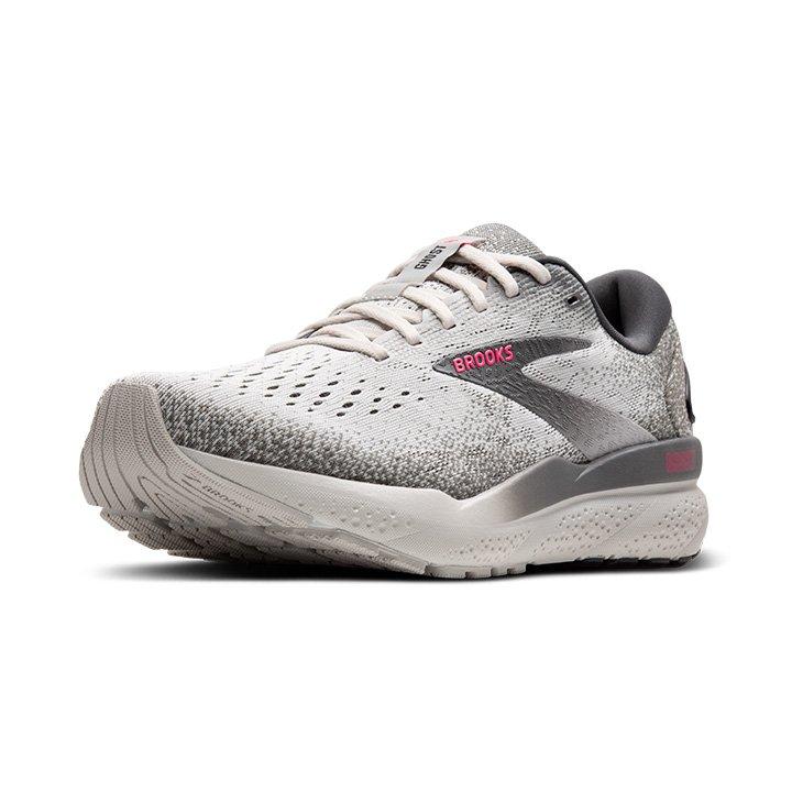 Brooks Ghost 16 "Grey/Pink" Women's Running Shoe - GREY/PINK Thumbnail View 6