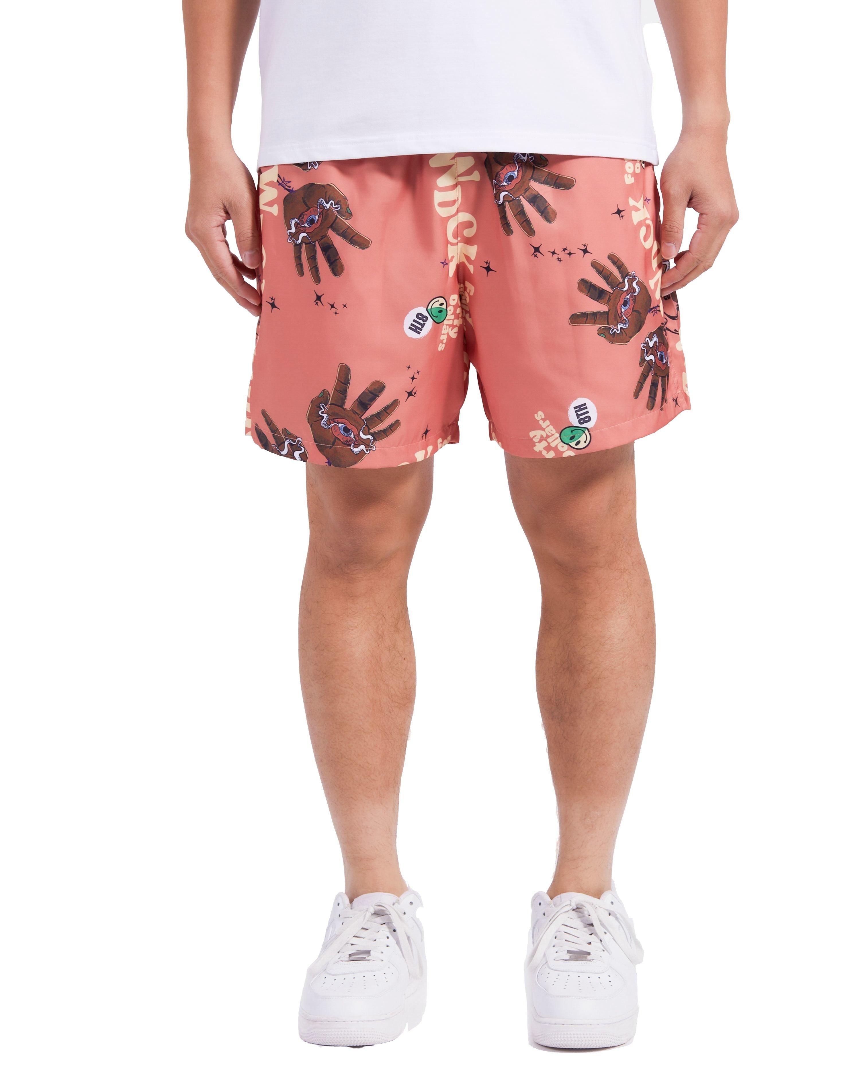 Wedding Cake Men's Put Your Hands Up Mesh Shorts - SALMON Thumbnail View 1