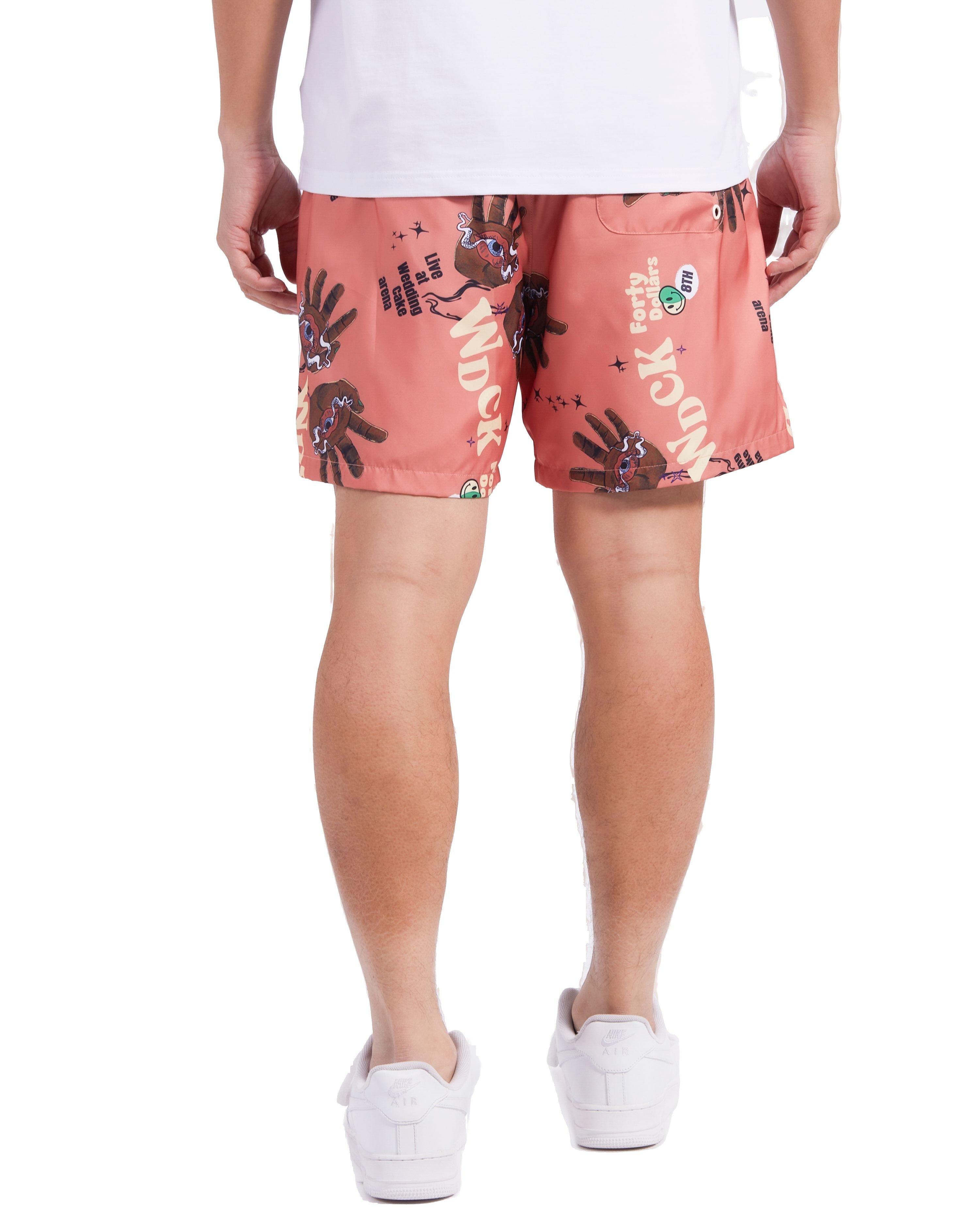Wedding Cake Men's Put Your Hands Up Mesh Shorts - SALMON Thumbnail View 2