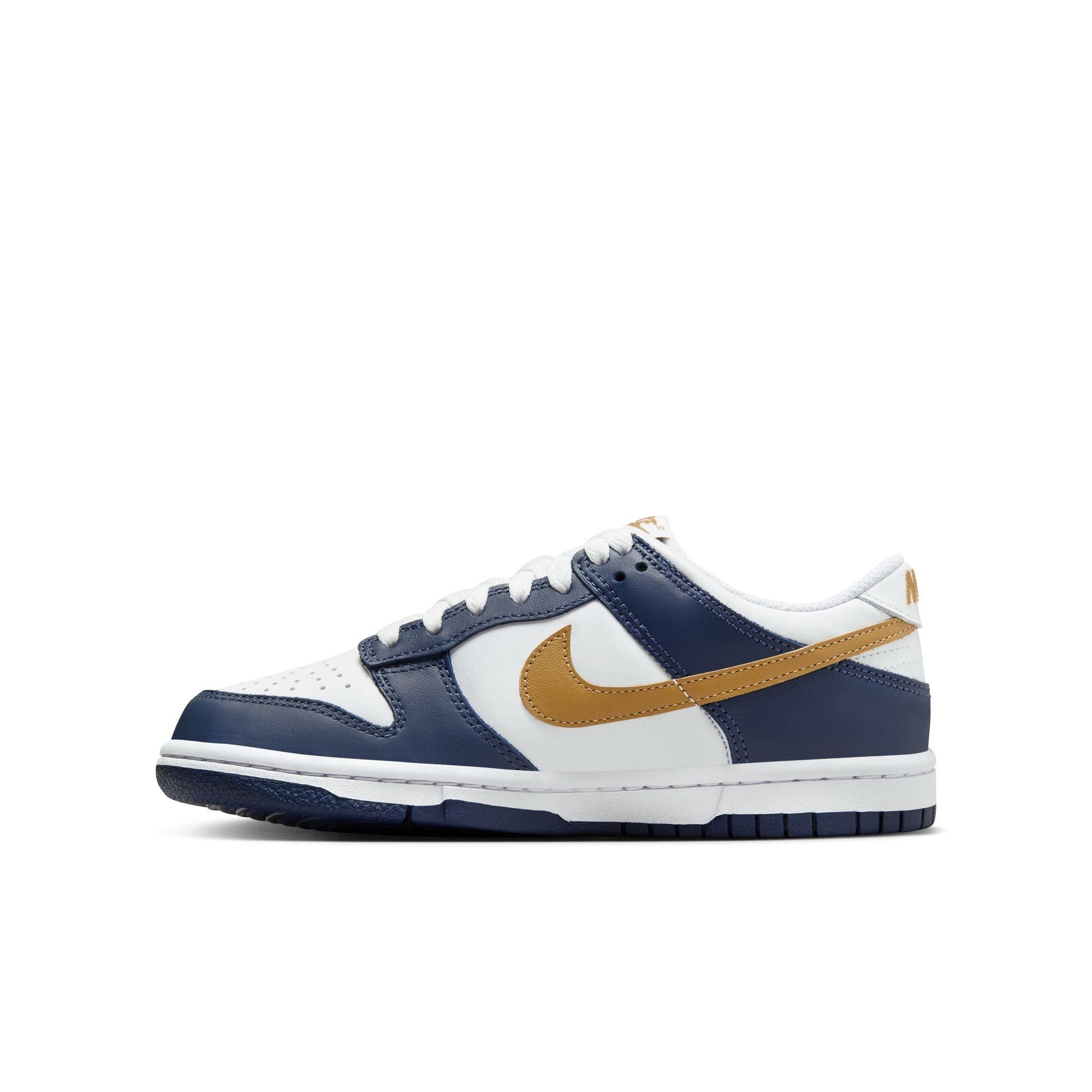 Nike Dunk Low Grade School Boys' "White/Wheat/Midnight Navy" Shoe