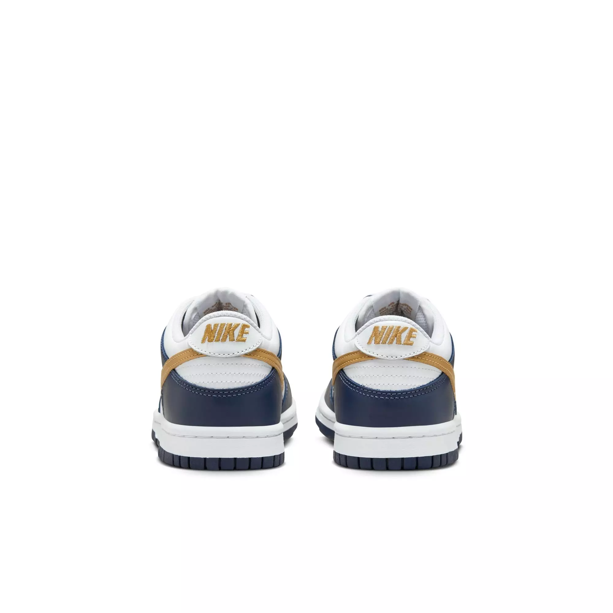 Nike Dunk Low "White/Wheat/Midnight Navy" Grade School Boys' Shoe - WHITE/NAVY/GOLD
