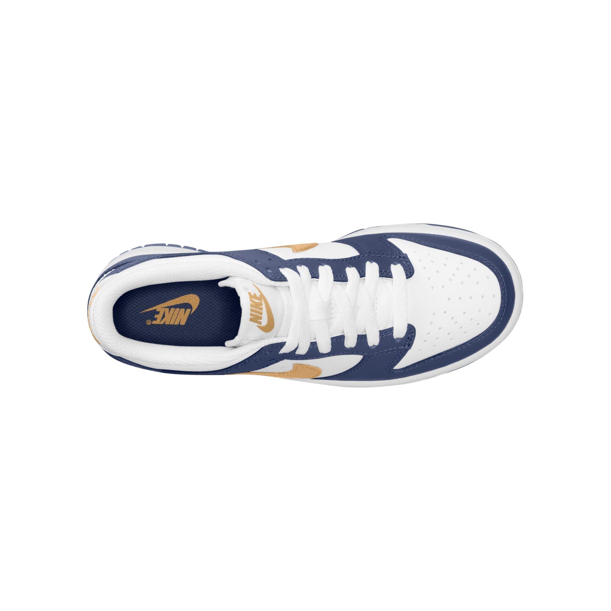 Nike Dunk Low Grade School Boys' "White/Wheat/Midnight Navy" Shoe