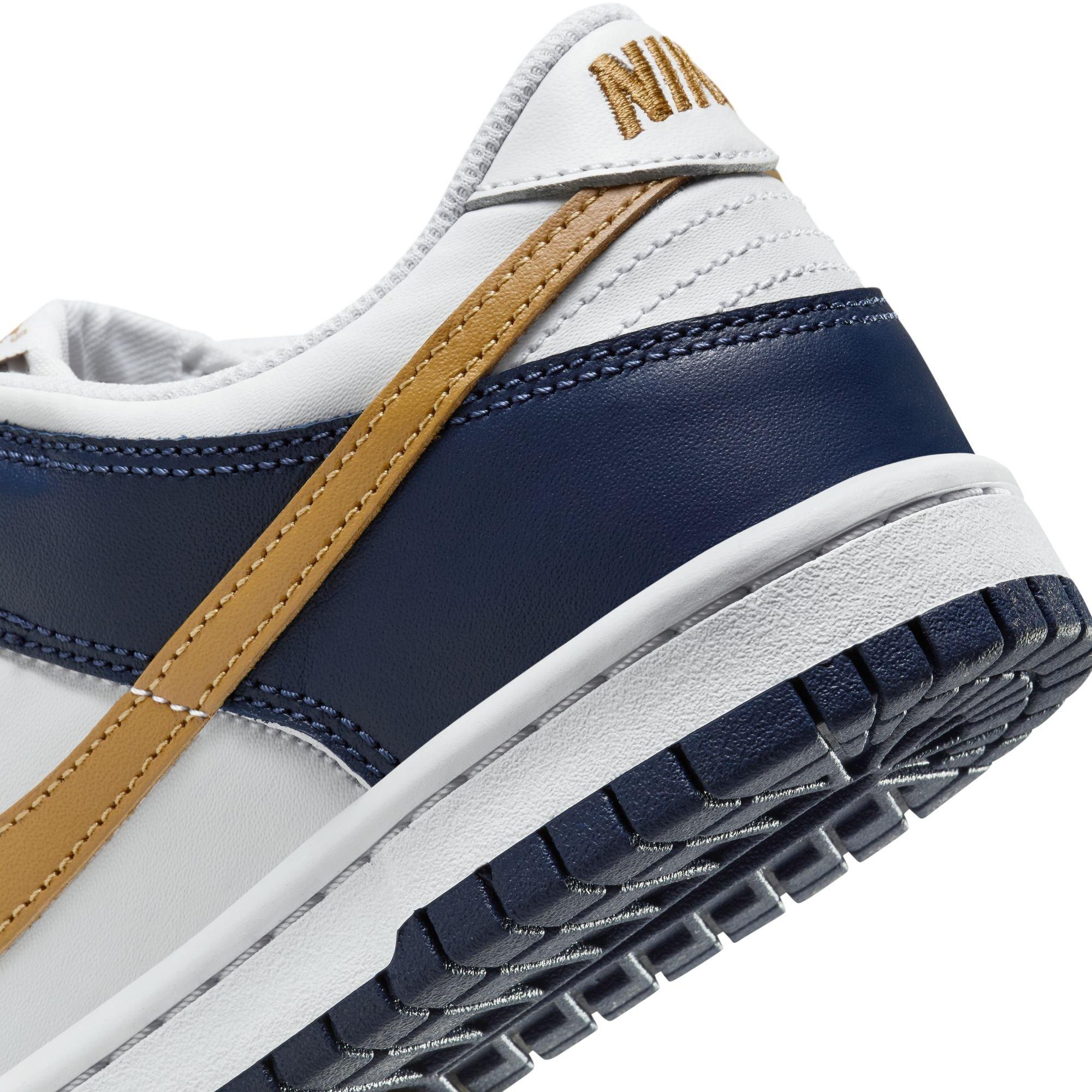 Nike Dunk Low Grade School Boys' "White/Wheat/Midnight Navy" Shoe