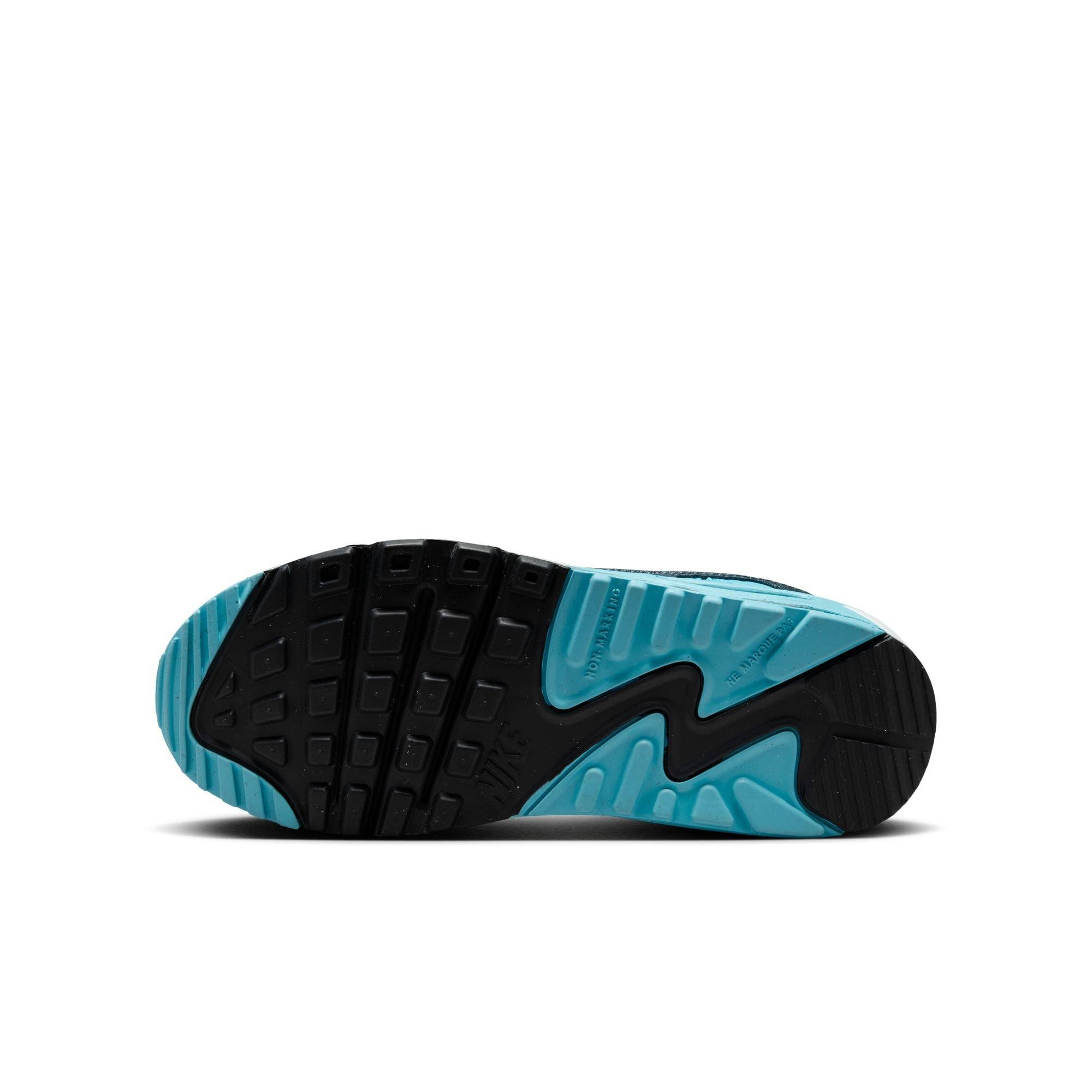 Nike Air Max 90 "White/Wolf Grey/Baltic Blue/Armory Navy" Grade School Boys' Shoe - WHITE/GREY Thumbnail View 9