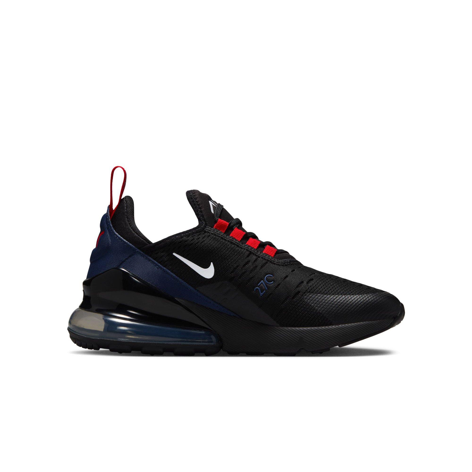 Nike Air Max 270 Black White Midnight Navy University Red Grade School Boys Shoe