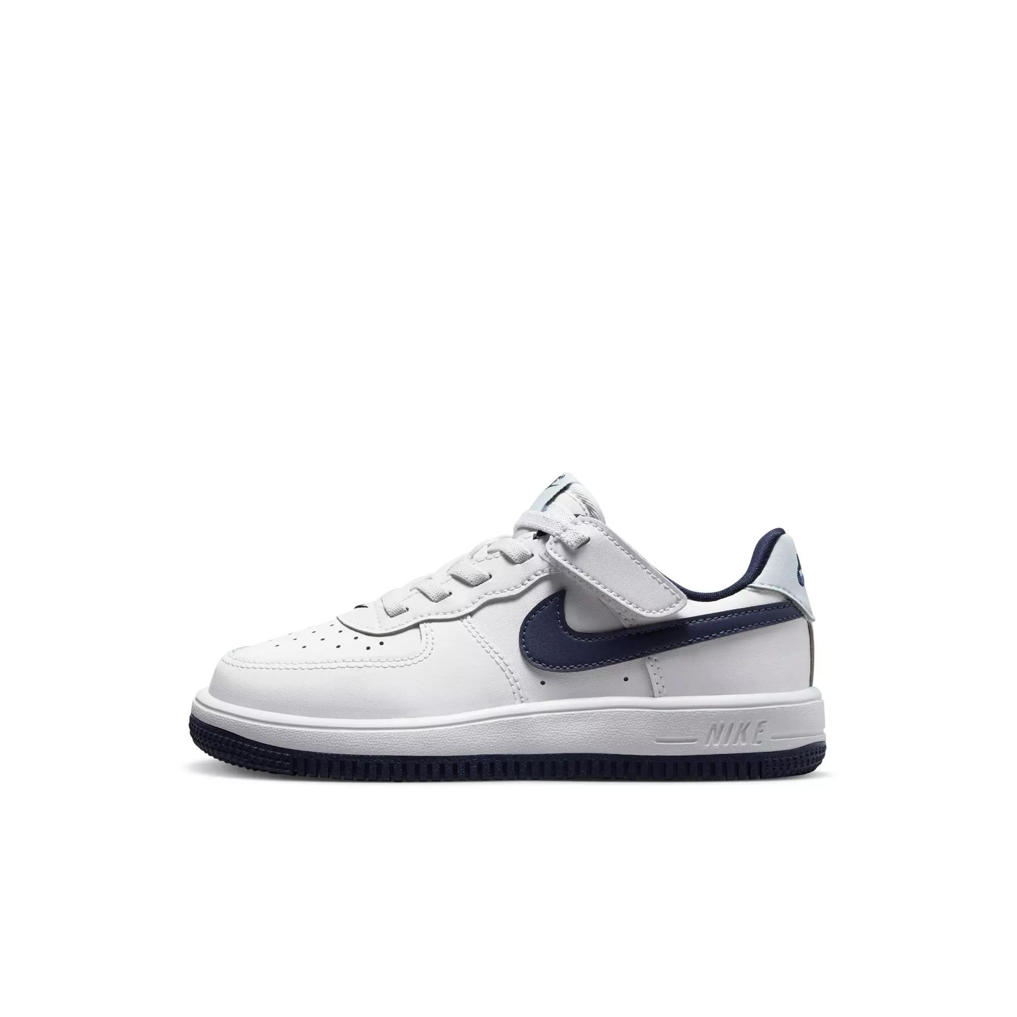 Nike Air Force 1 Low EasyOn "White/Midnight Navy/Football Grey" Preschool Boys' Shoe - WHITE/NAVY