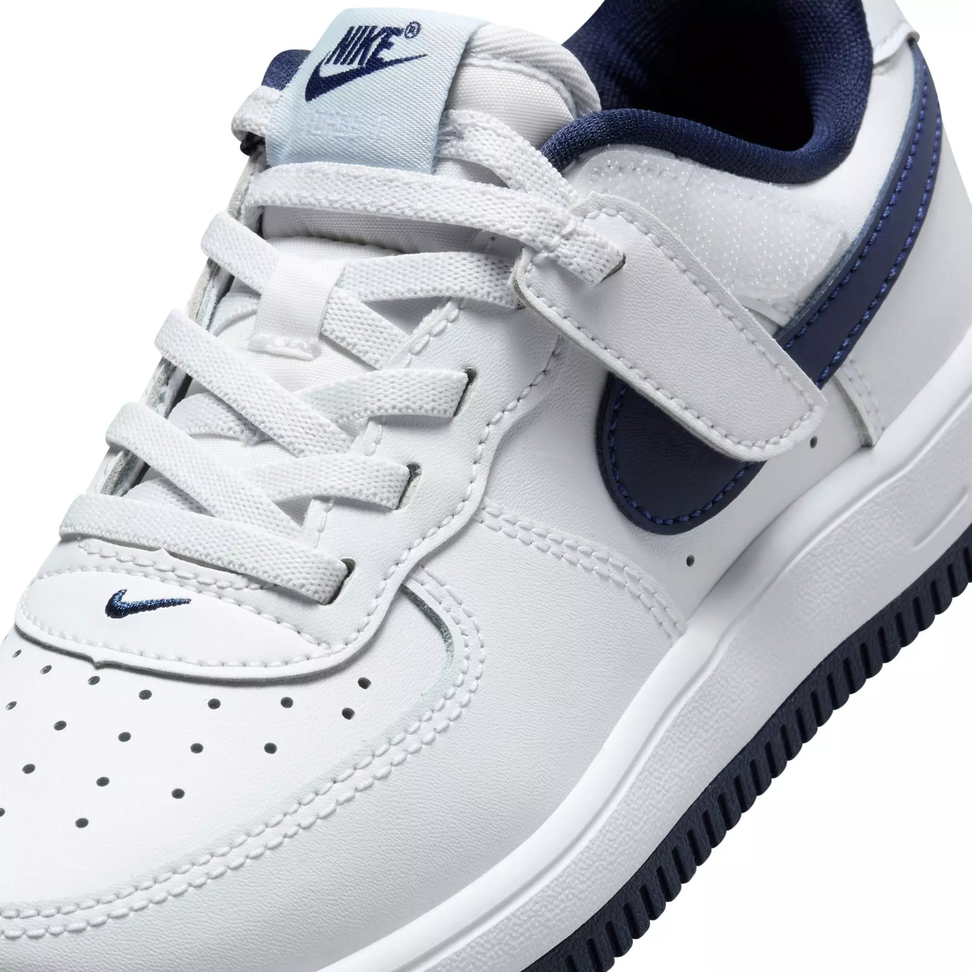 Nike Air Force 1 Low EasyOn "White/Midnight Navy/Football Grey" Preschool Boys' Shoe - WHITE/NAVY