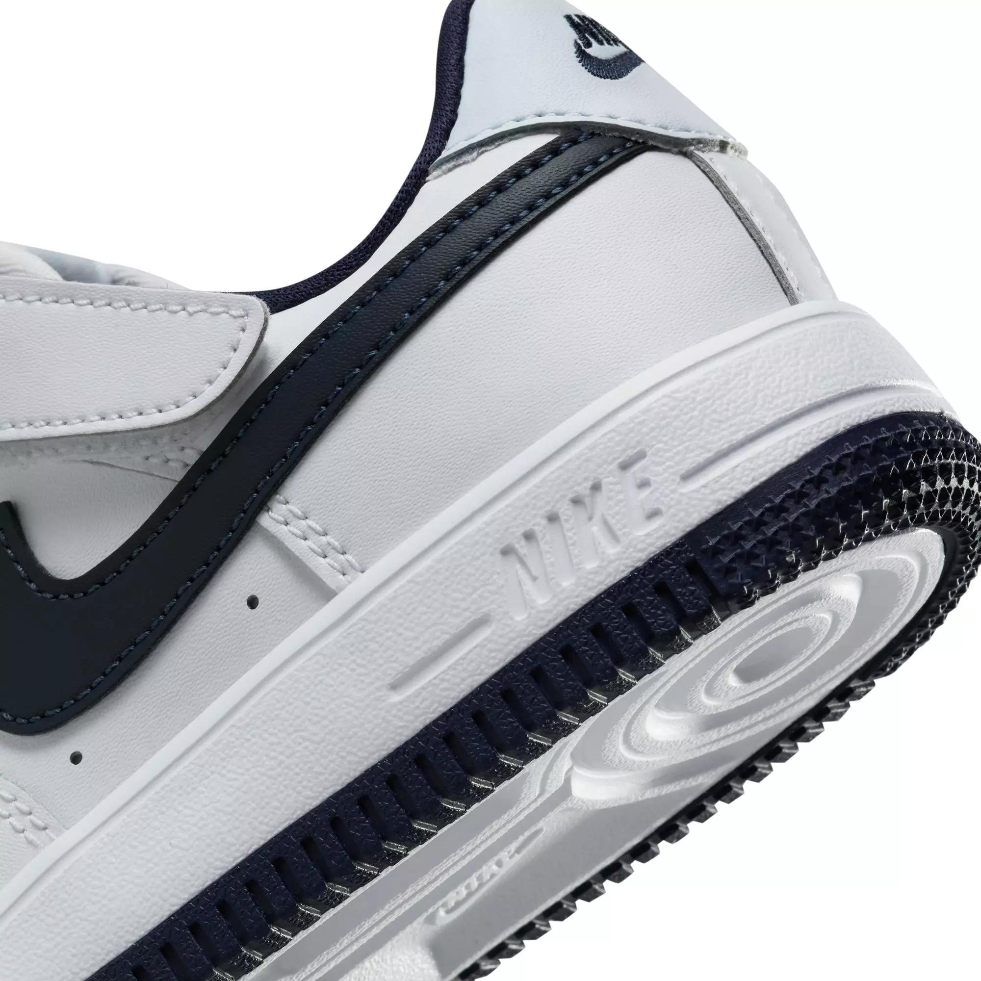 Nike Air Force 1 Low EasyOn "White/Midnight Navy/Football Grey" Preschool Boys' Shoe - WHITE/NAVY