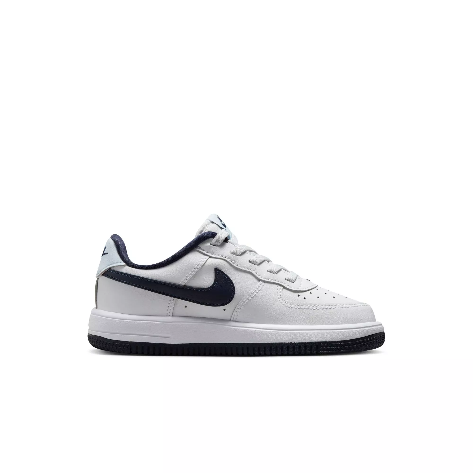 Nike Air Force 1 Low EasyOn "White/Midnight Navy/Football Grey" Preschool Boys' Shoe - WHITE/NAVY