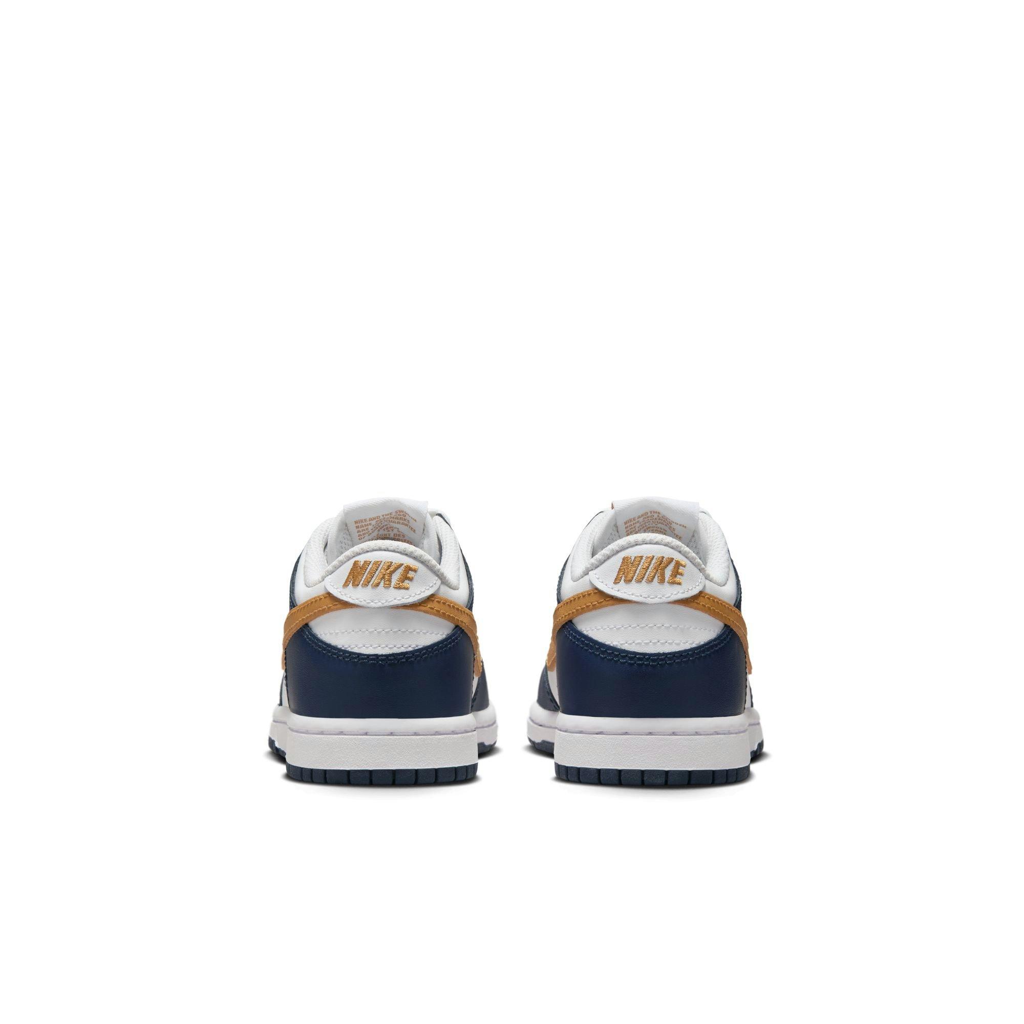 Nike Dunk Low Preschool Boys' "White/Wheat/Midnight Navy" Shoe