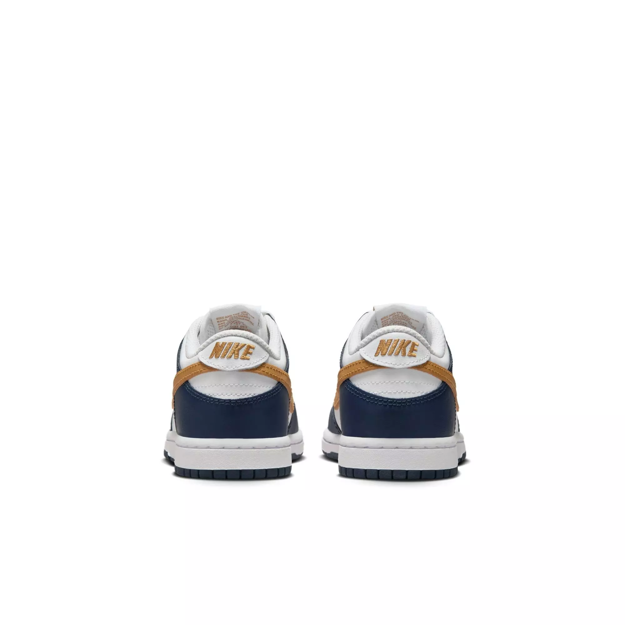 Nike Dunk Low "White/Wheat/Midnight Navy" Preschool Boys' Shoe - WHITE/NAVY/GOLD