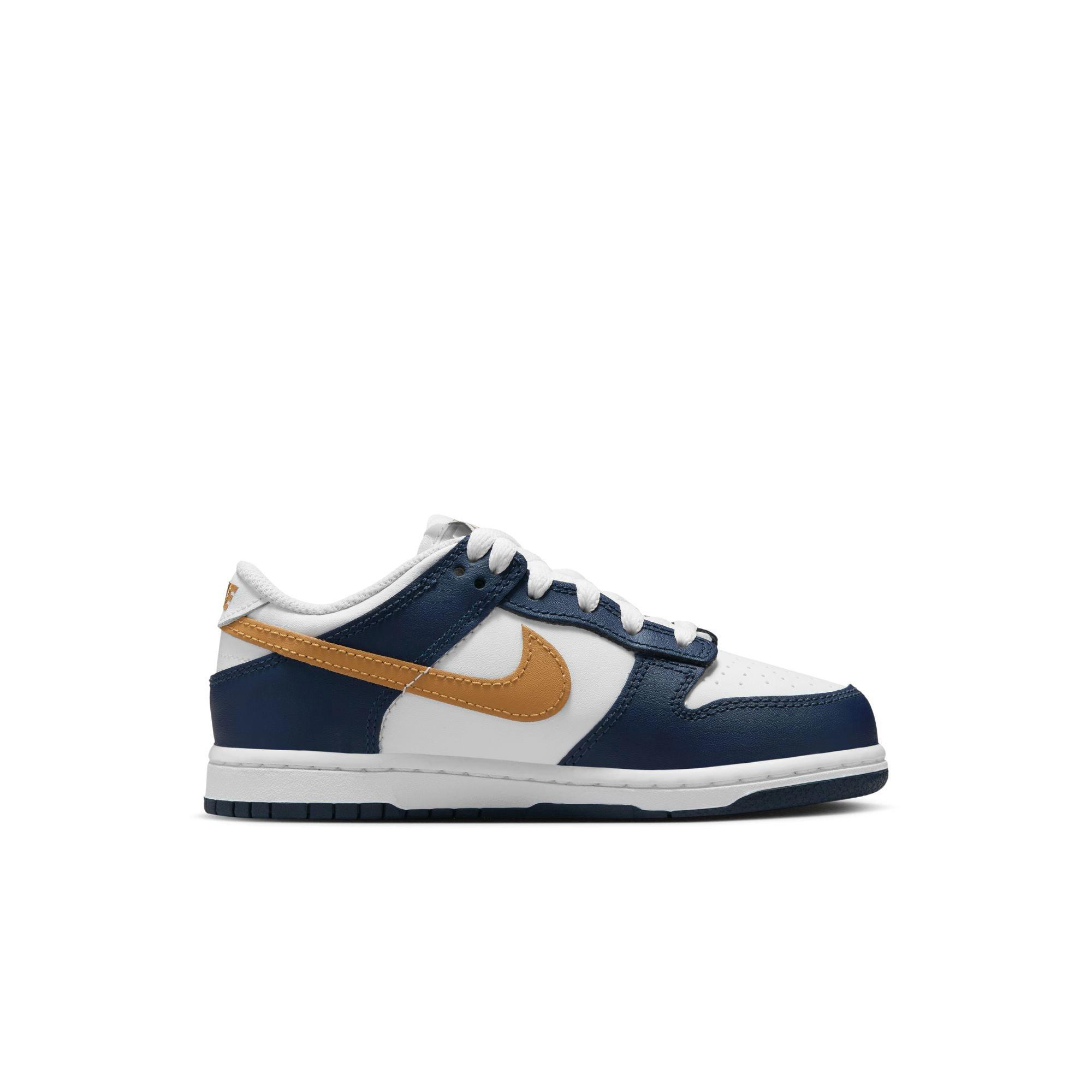 Nike Dunk Low Preschool Boys' "White/Wheat/Midnight Navy" Shoe