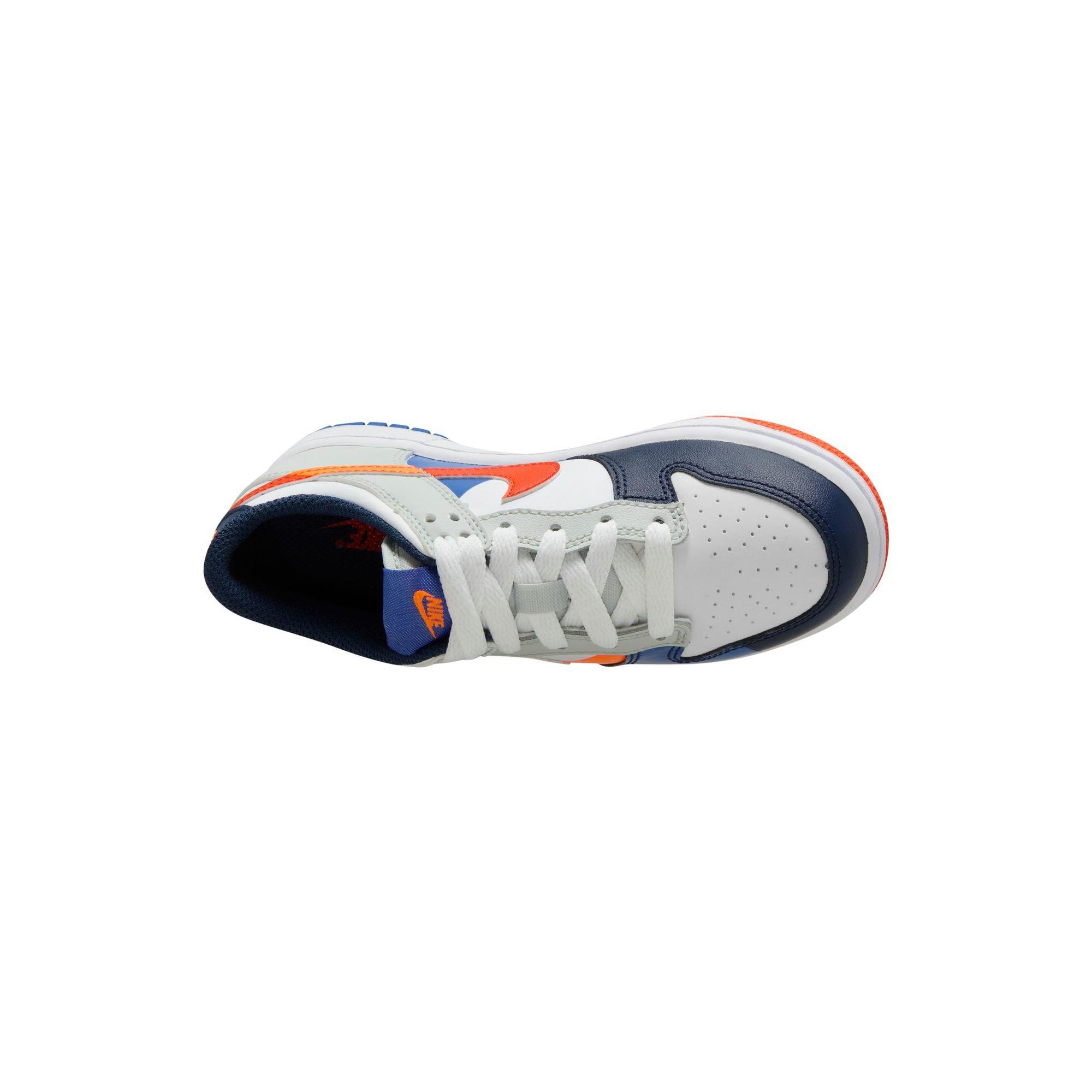 Nike Dunk Low SE Preschool Kids' "White/Light Silver/Midnight Navy" Shoe