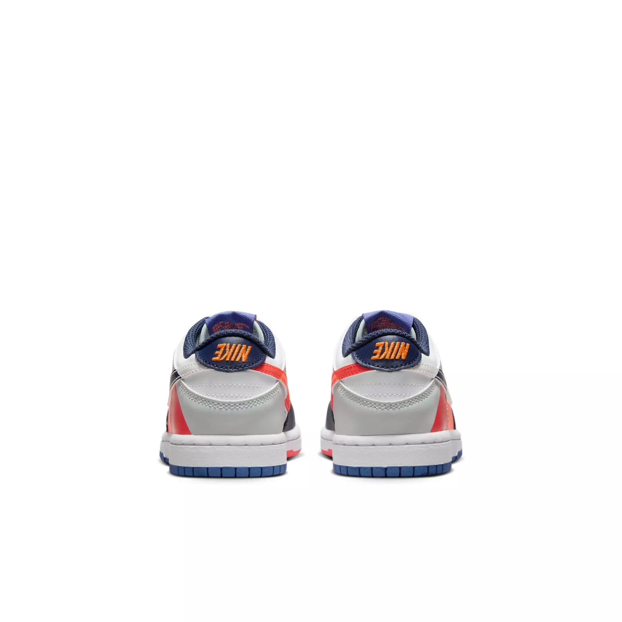 Nike Dunk Low SE "White/Light Silver/Midnight Navy" Preschool Kids' Shoe - WHITE/MULTI