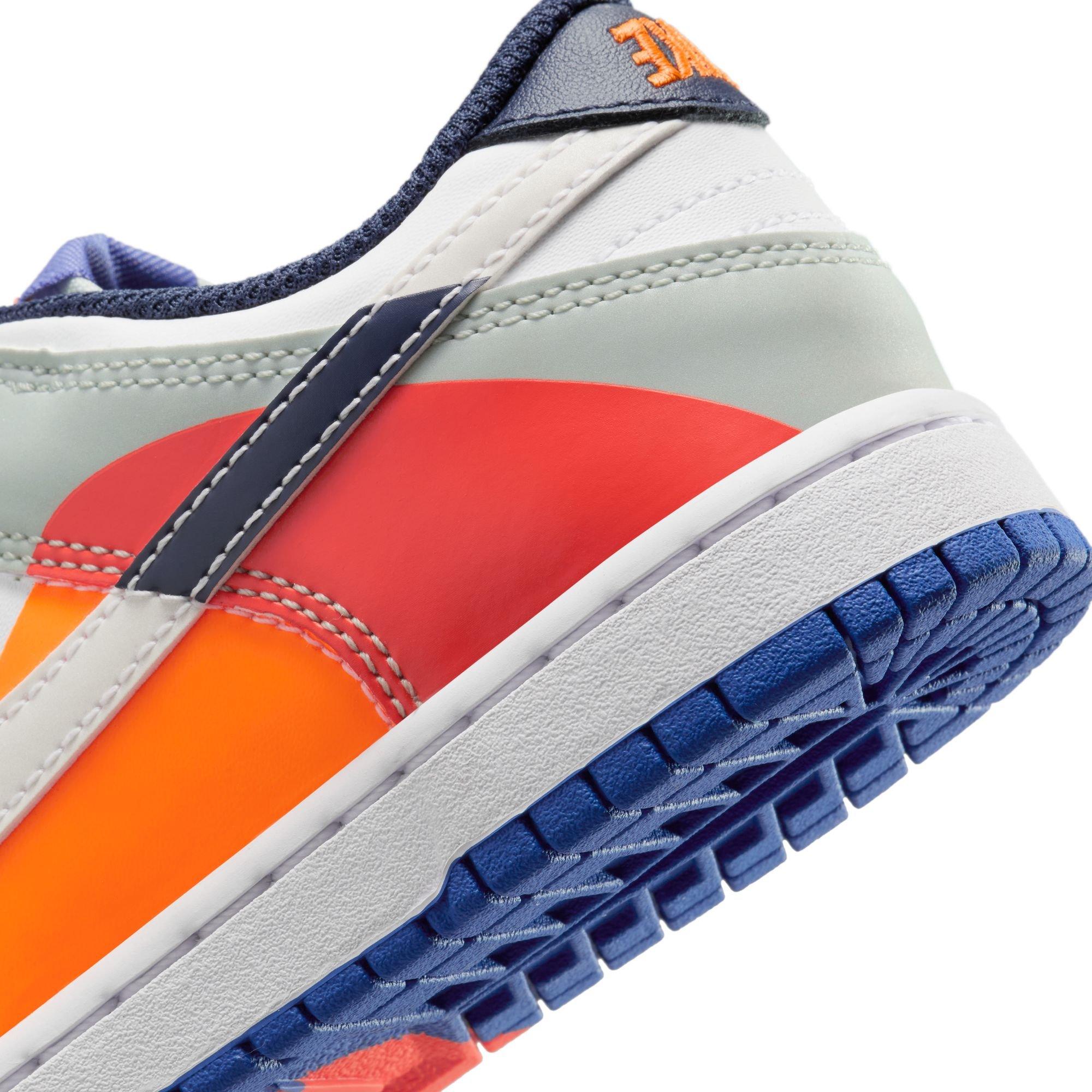 Nike Dunk Low SE Preschool Kids' "White/Light Silver/Midnight Navy" Shoe