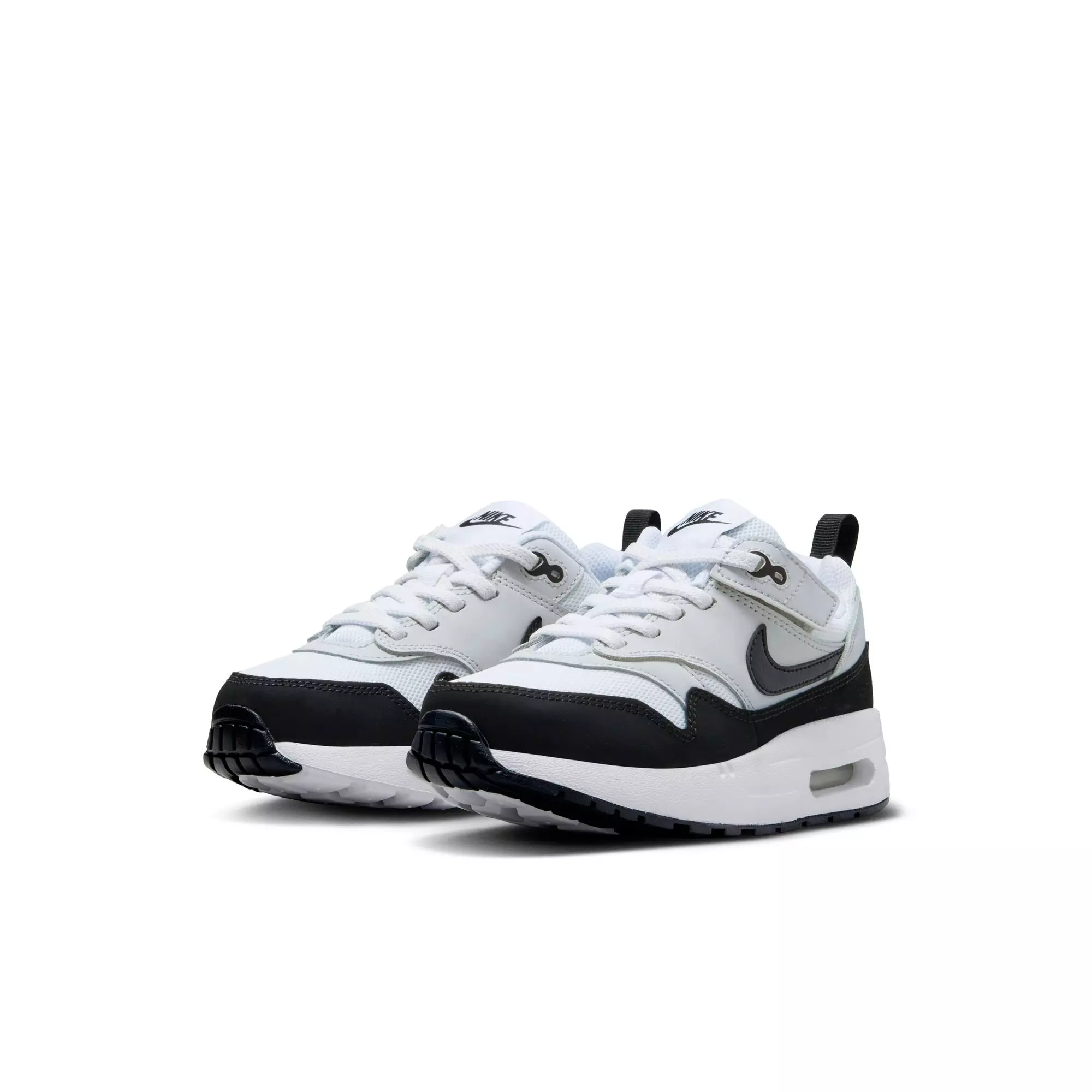 Nike Air Max 1 EasyOn "White/Black/Pure Platinum" Preschool Boys' Shoe - WHITE/BLACK
