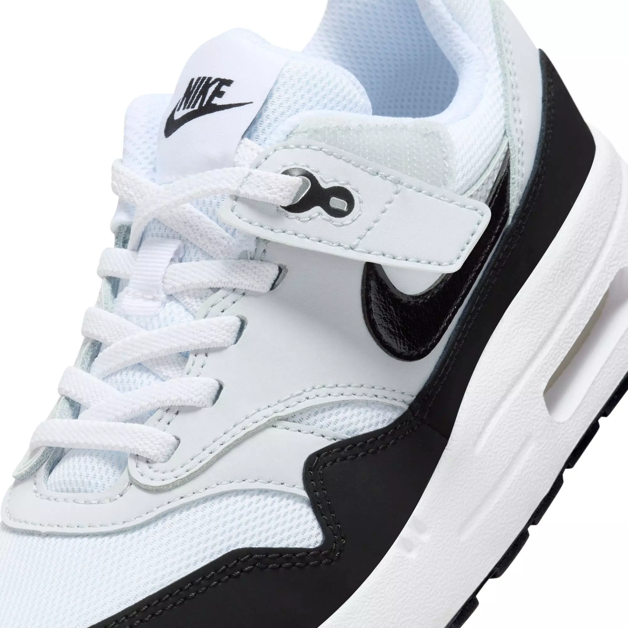 Nike Air Max 1 EasyOn "White/Black/Pure Platinum" Preschool Boys' Shoe - WHITE/BLACK