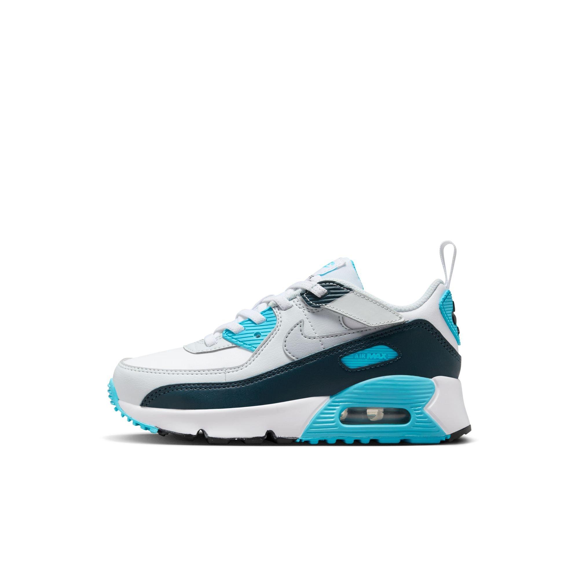 Nike Air Max 90 EasyOn Preschool Boys' "White/Wolf Grey/Baltic Blue/Armory Navy" Shoe