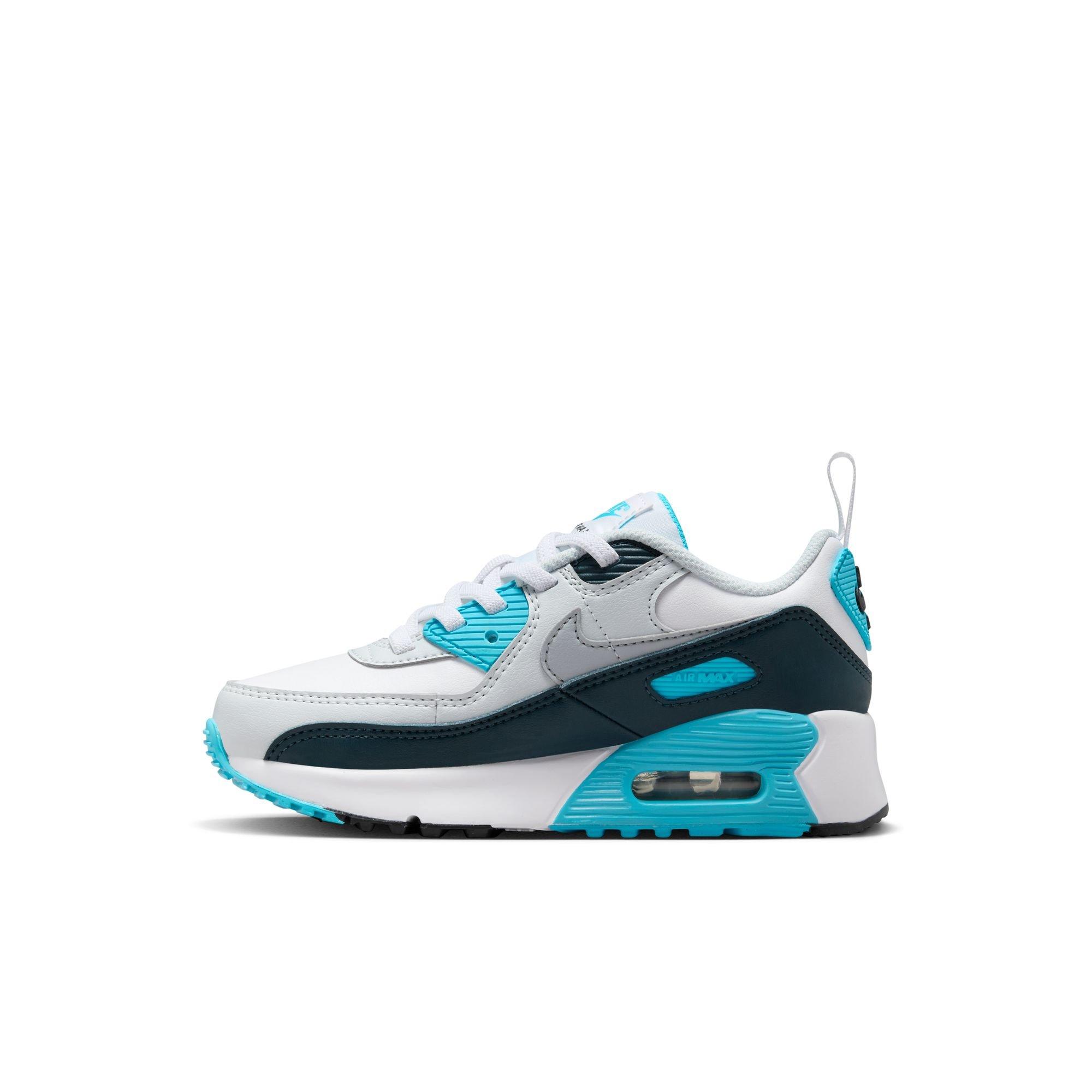 Nike Air Max 90 EasyOn Preschool Boys' "White/Wolf Grey/Baltic Blue/Armory Navy" Shoe