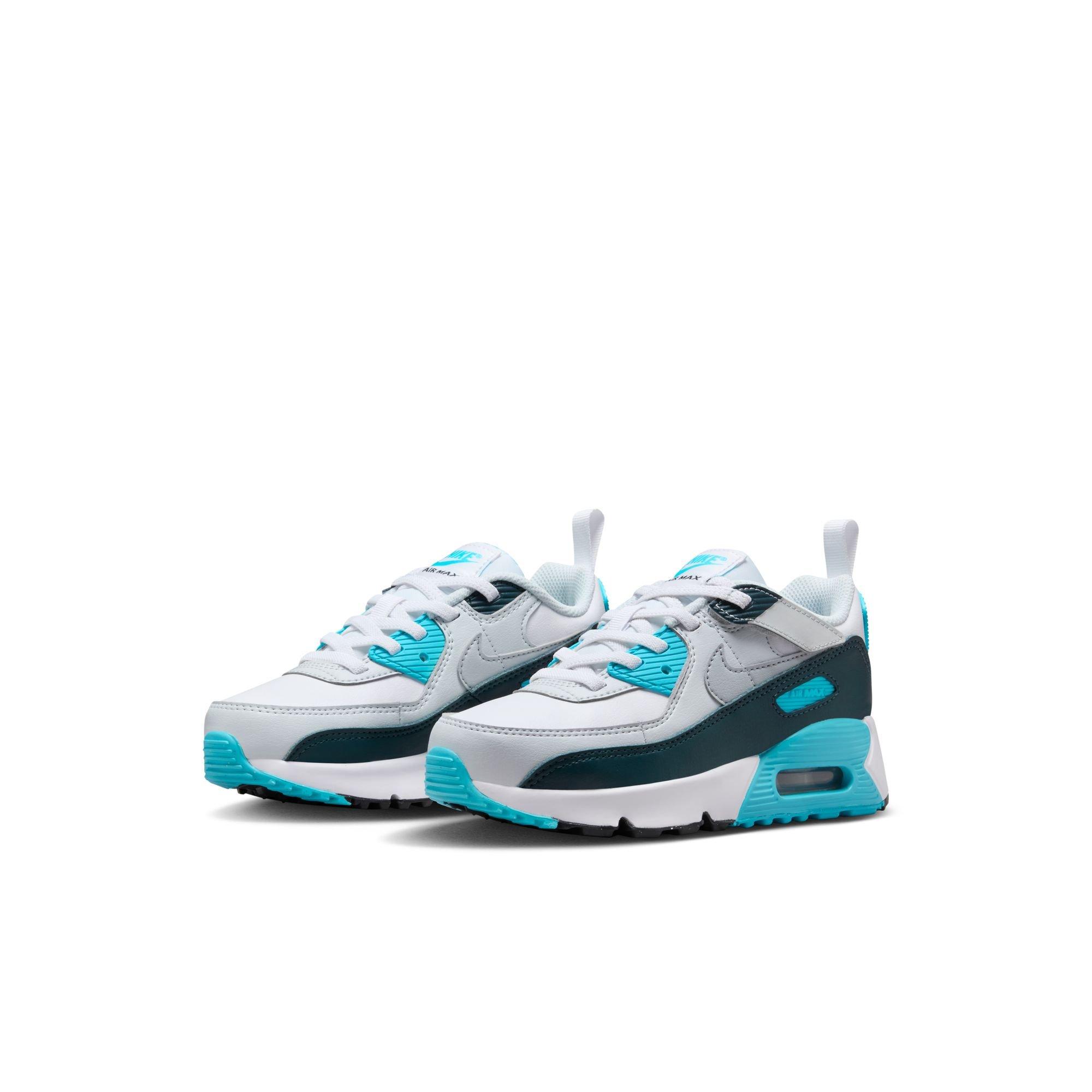 Nike Air Max 90 EasyOn Preschool Boys' "White/Wolf Grey/Baltic Blue/Armory Navy" Shoe