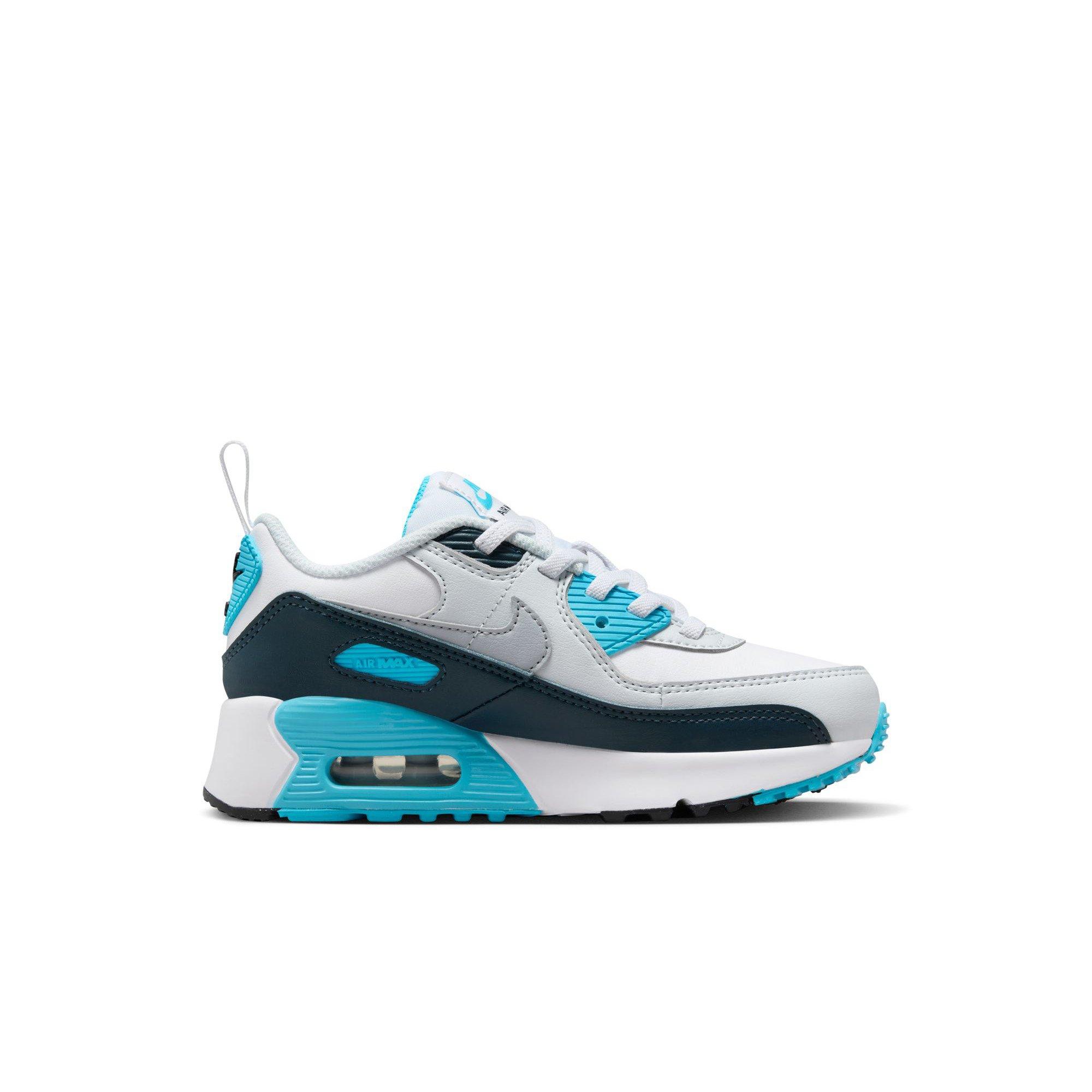 Nike Air Max 90 EasyOn Preschool Boys' "White/Wolf Grey/Baltic Blue/Armory Navy" Shoe