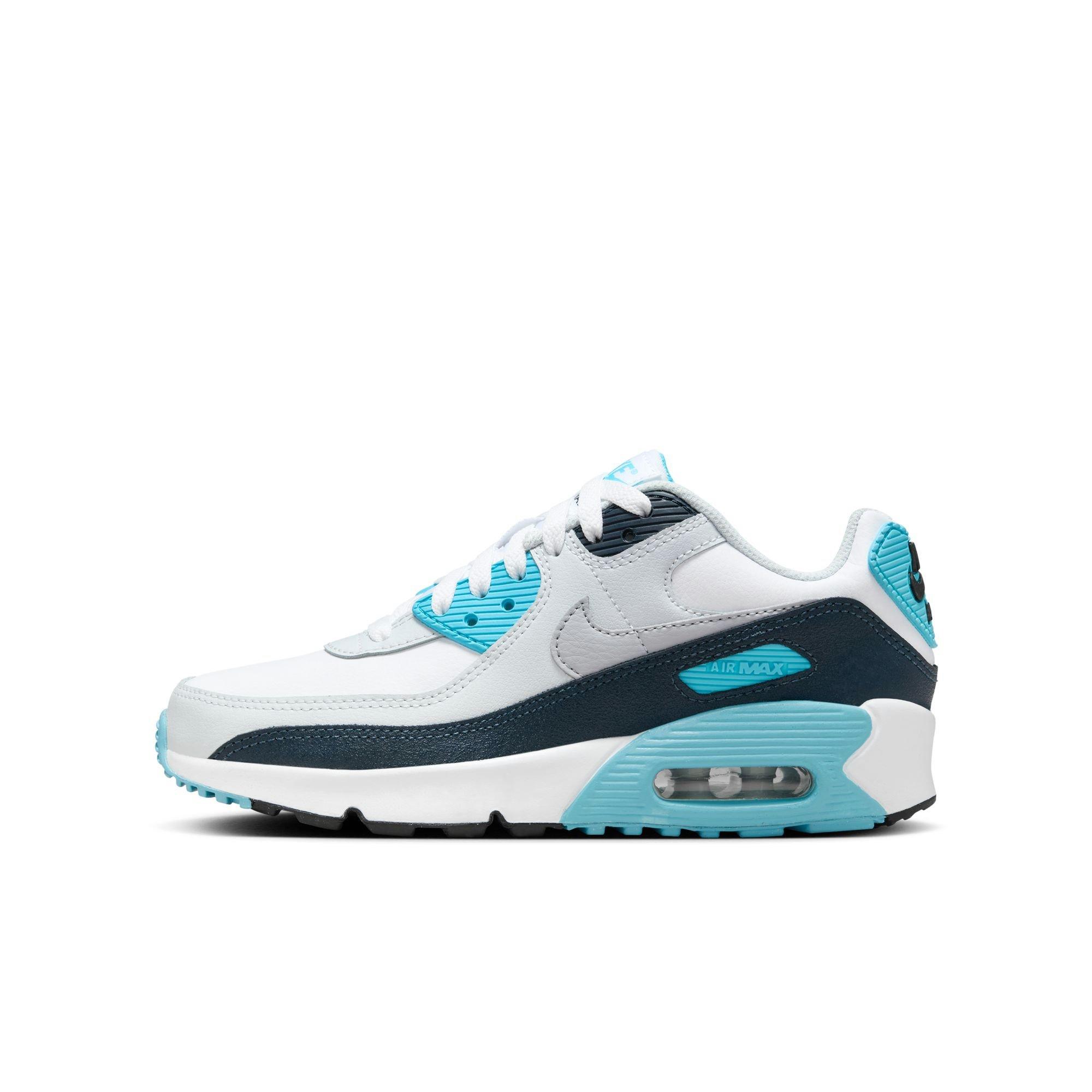 Nike Air Max 90  Preschool Boys' "White/Wolf Grey/Baltic Blue/Armory Navy" Shoe
