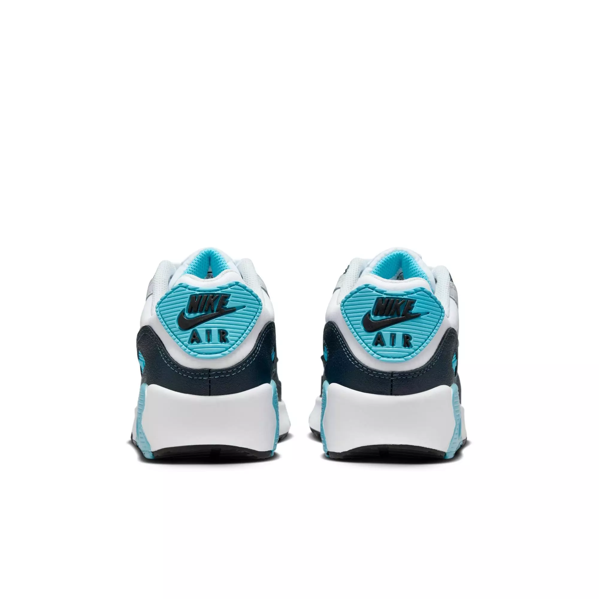 Nike Air Max 90 "White/Wolf Grey/Baltic Blue/Armory Navy" Preschool Boys' Shoe - WHITE/GREY
