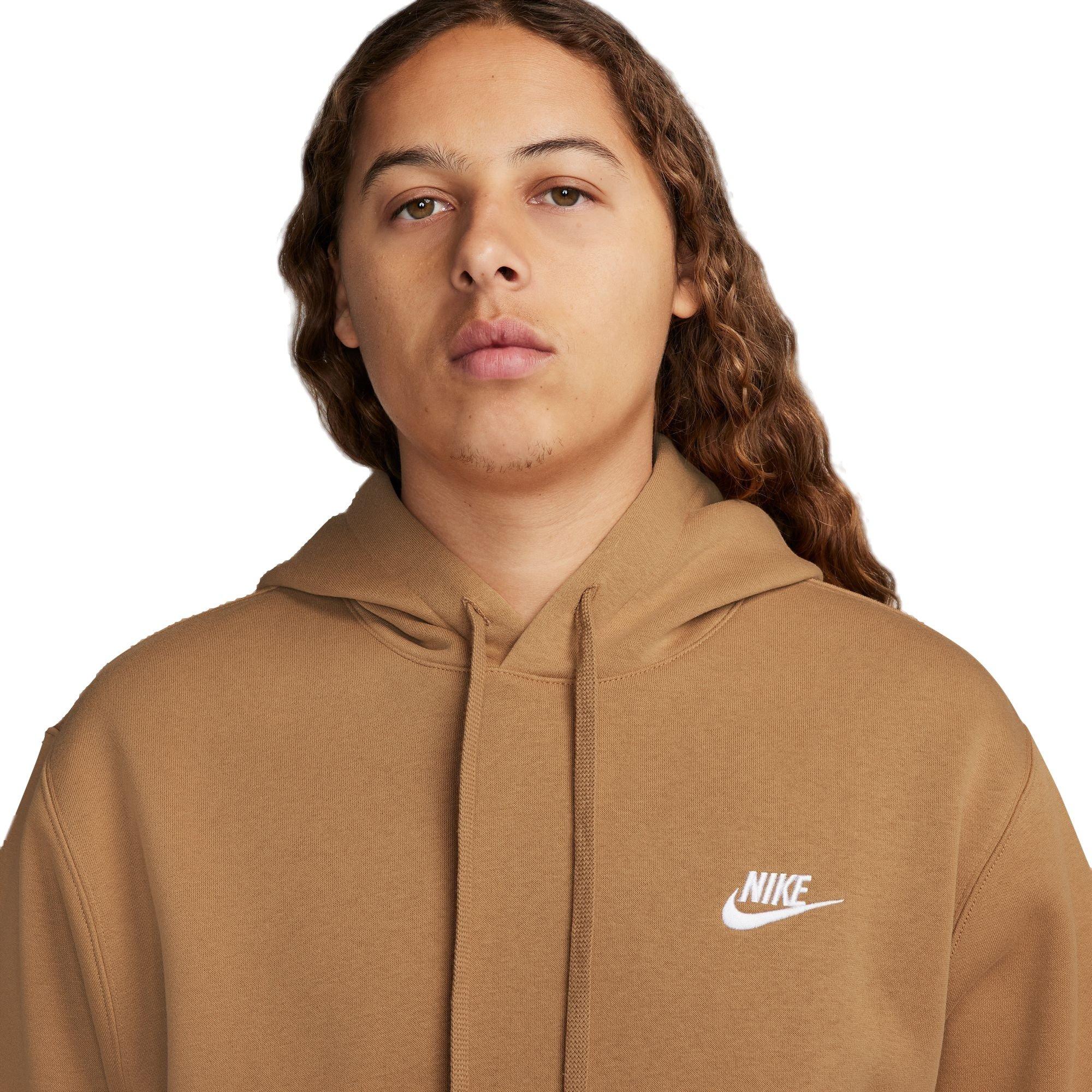Nike Men's Sportswear Club Fleece Pullover Hoodie-Beige - BEIGE Thumbnail View 3