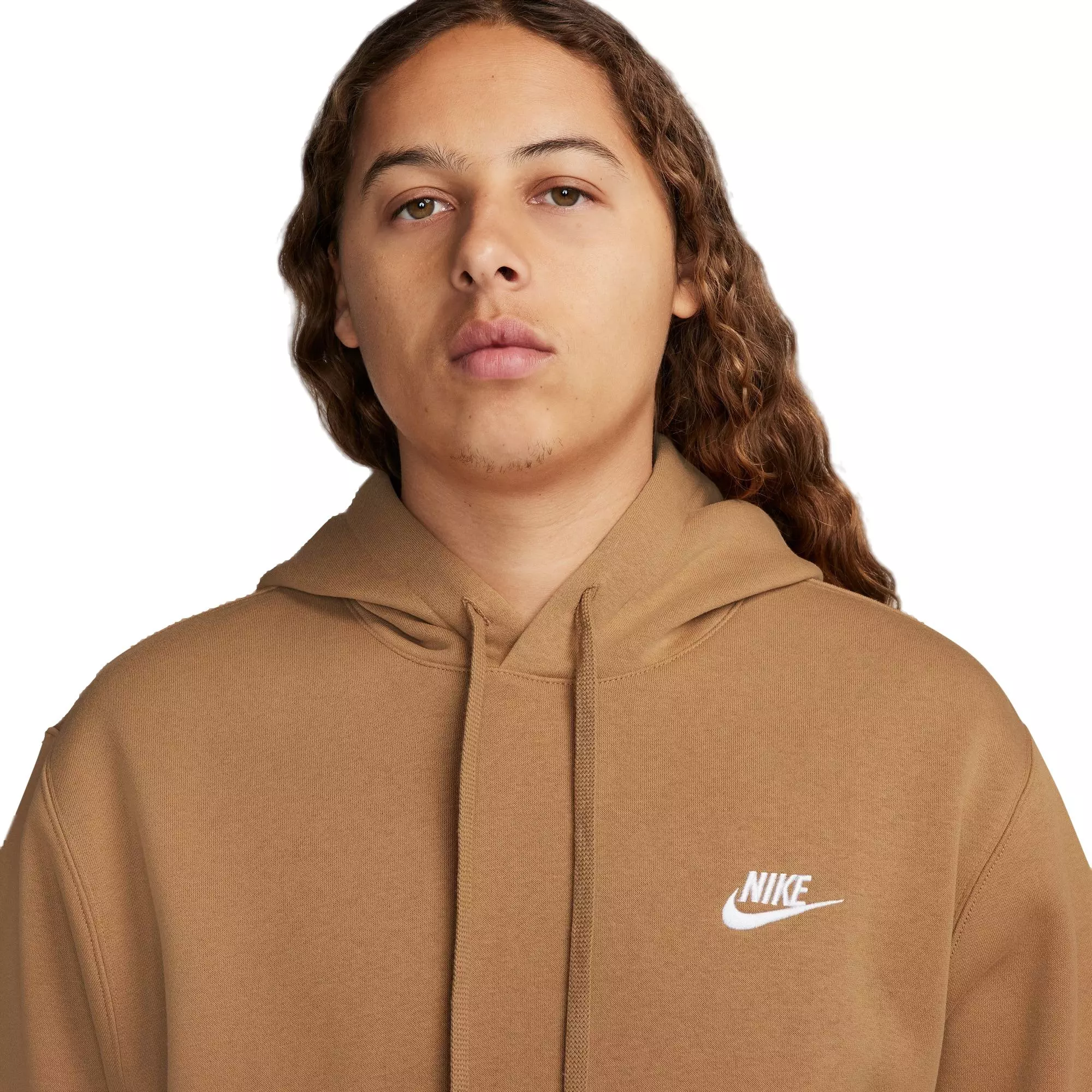 Nike Men's Sportswear Club Fleece Pullover Hoodie-Beige - BEIGE