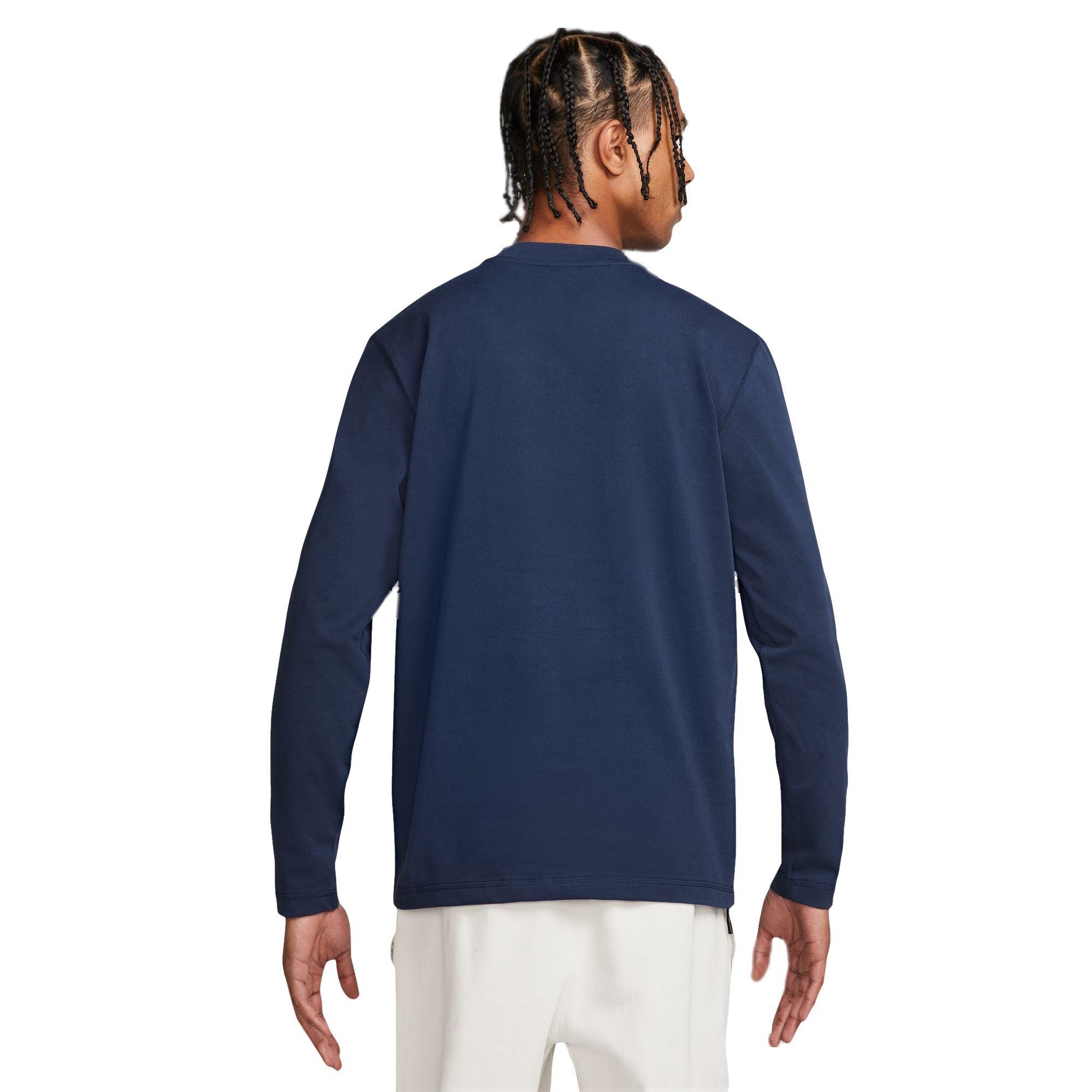 Nike Men's Sportswear Club Henley Long-Sleeve Shirt - NAVY Thumbnail View 2