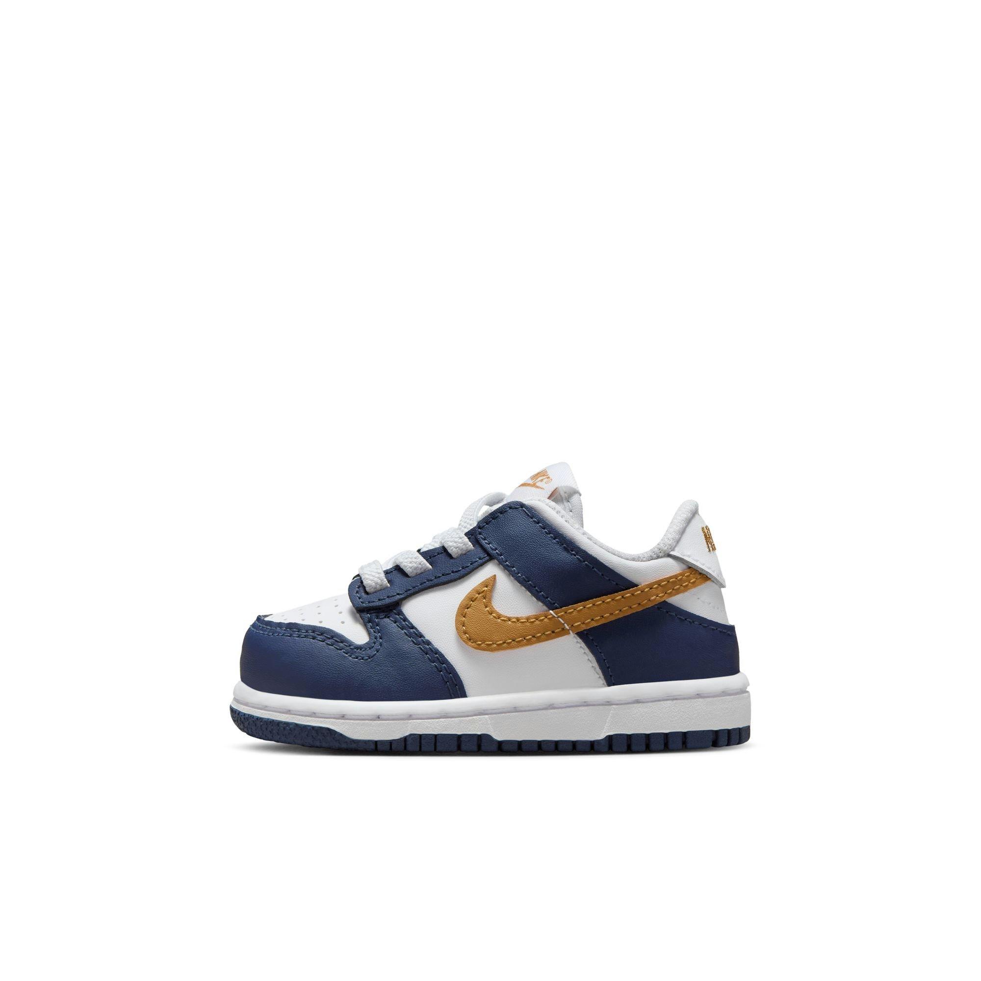 Nike Dunk Low Toddler Boys' "White/Wheat/Midnight Navy" Shoe