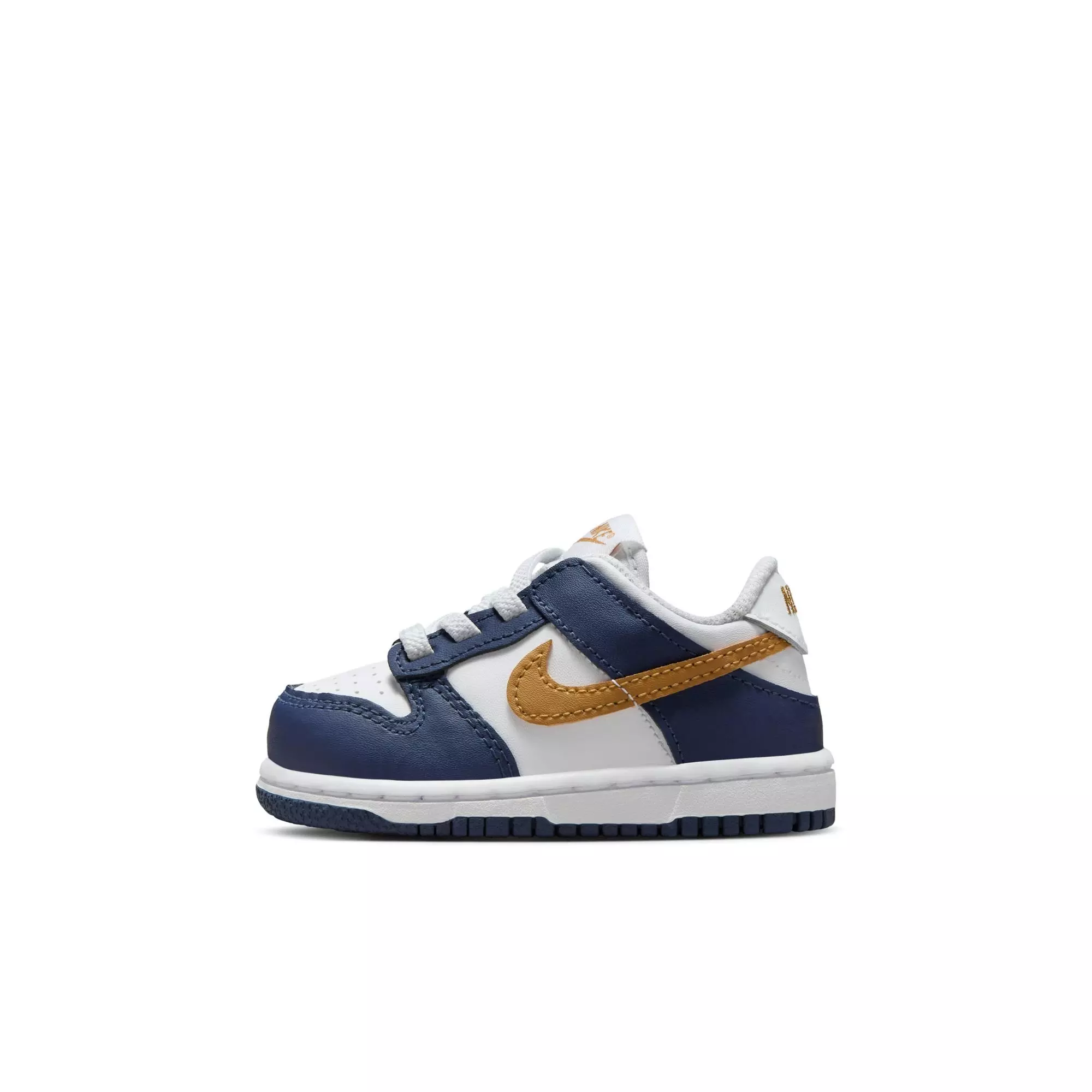 Nike Dunk Low "White/Wheat/Midnight Navy" Toddler Boys' Shoe - WHITE/NAVY/GOLD